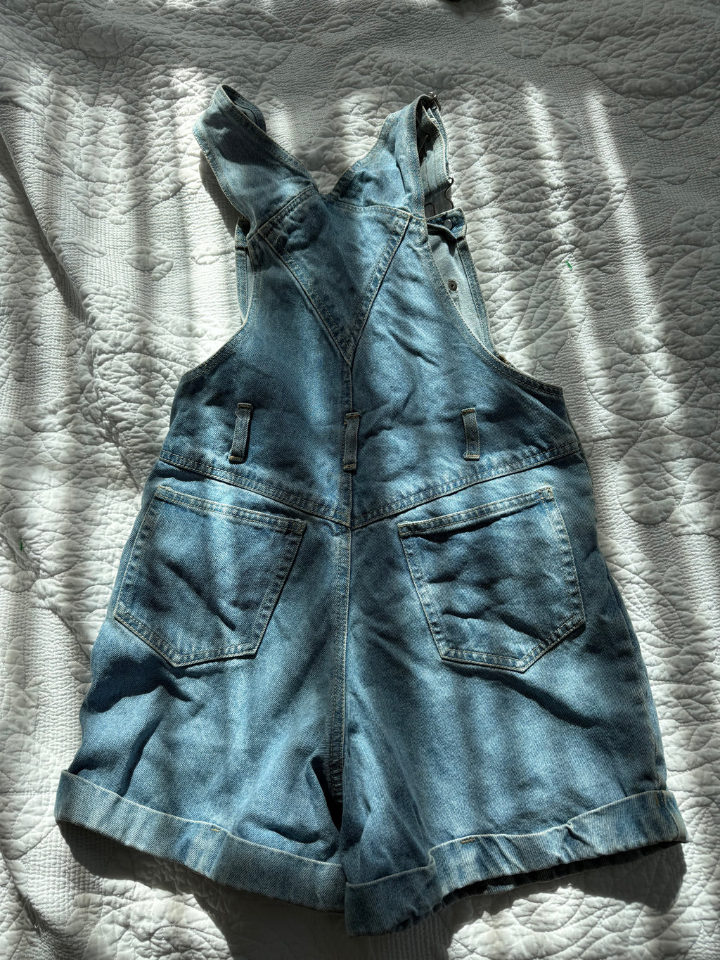 Vintage Patched Denim Shortalls
