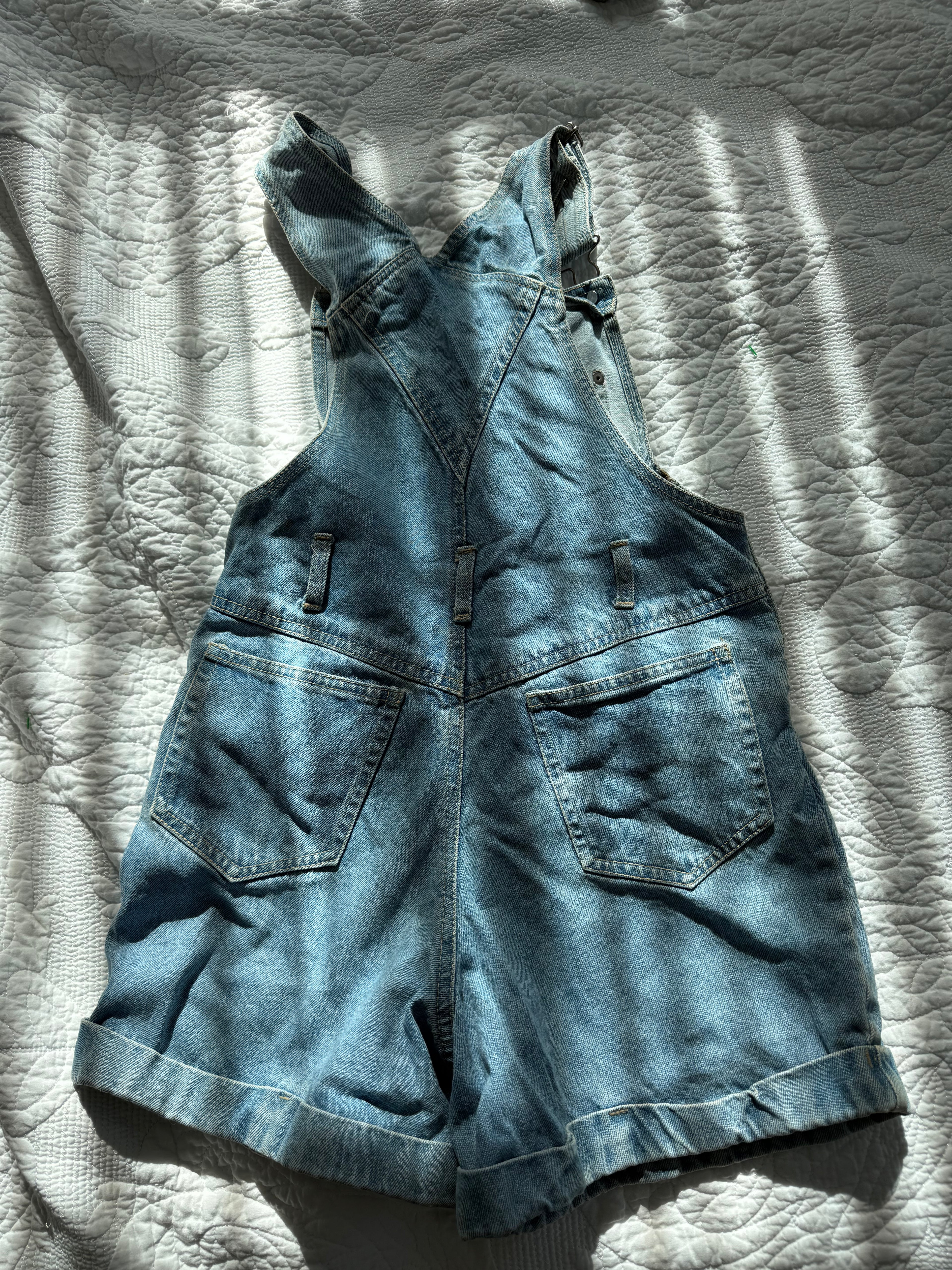Vintage Patched Denim Shortalls
