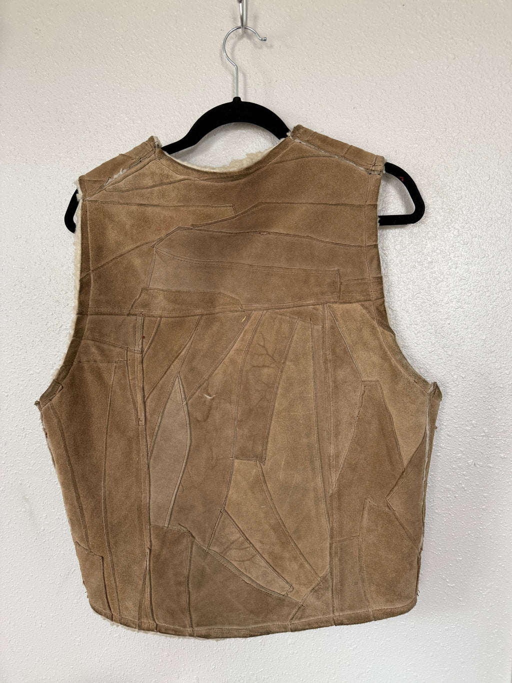 Vintage Leather Suede and Fleece Brown Vest