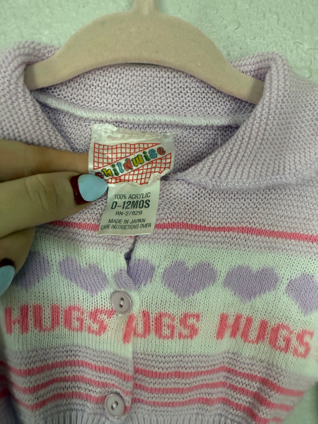 Vintage "Hugs" Knit Valentines Jumper