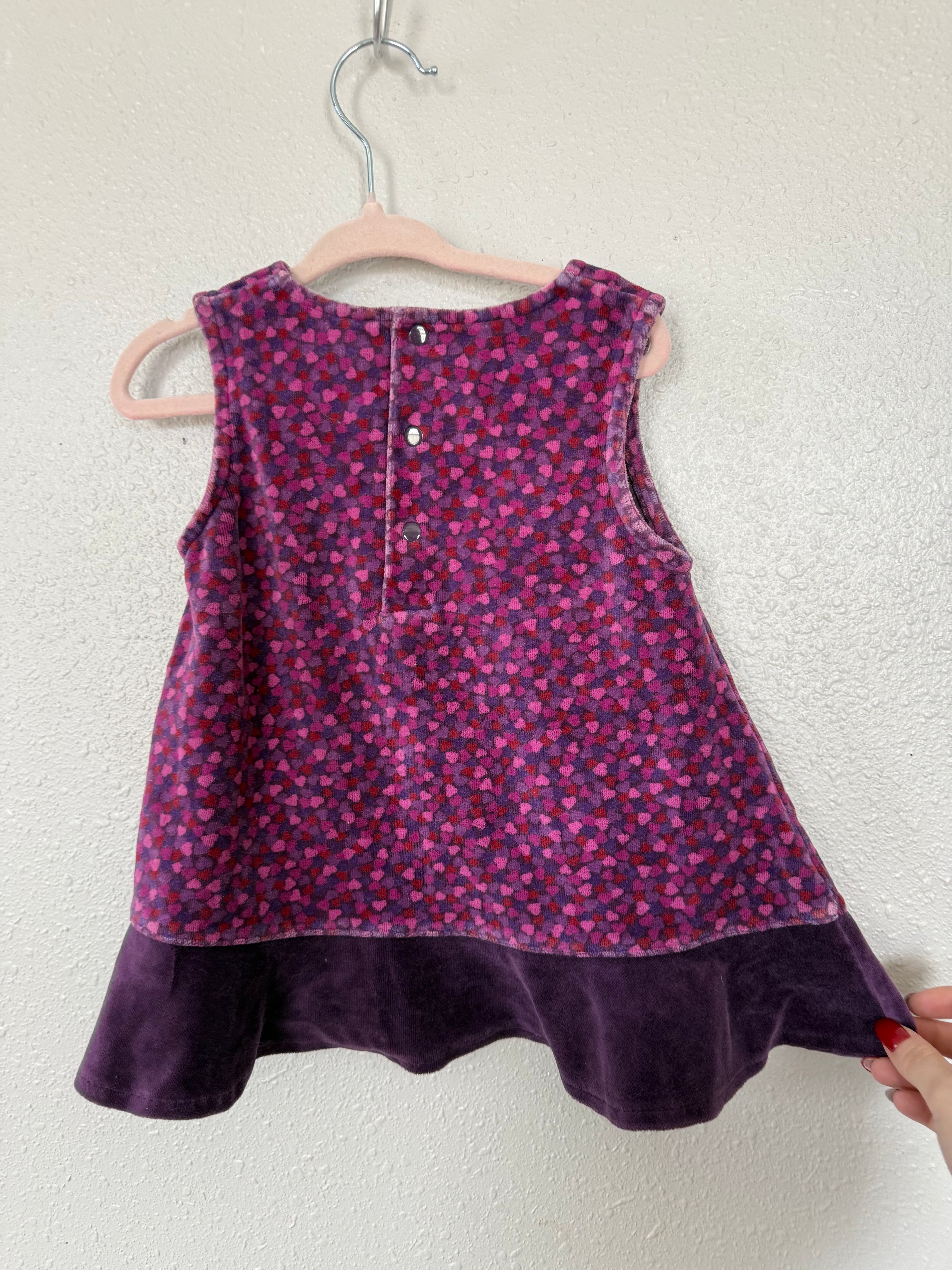 Y2K Purple Velour Heart Dress