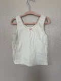 Vintage White Tank with Rose