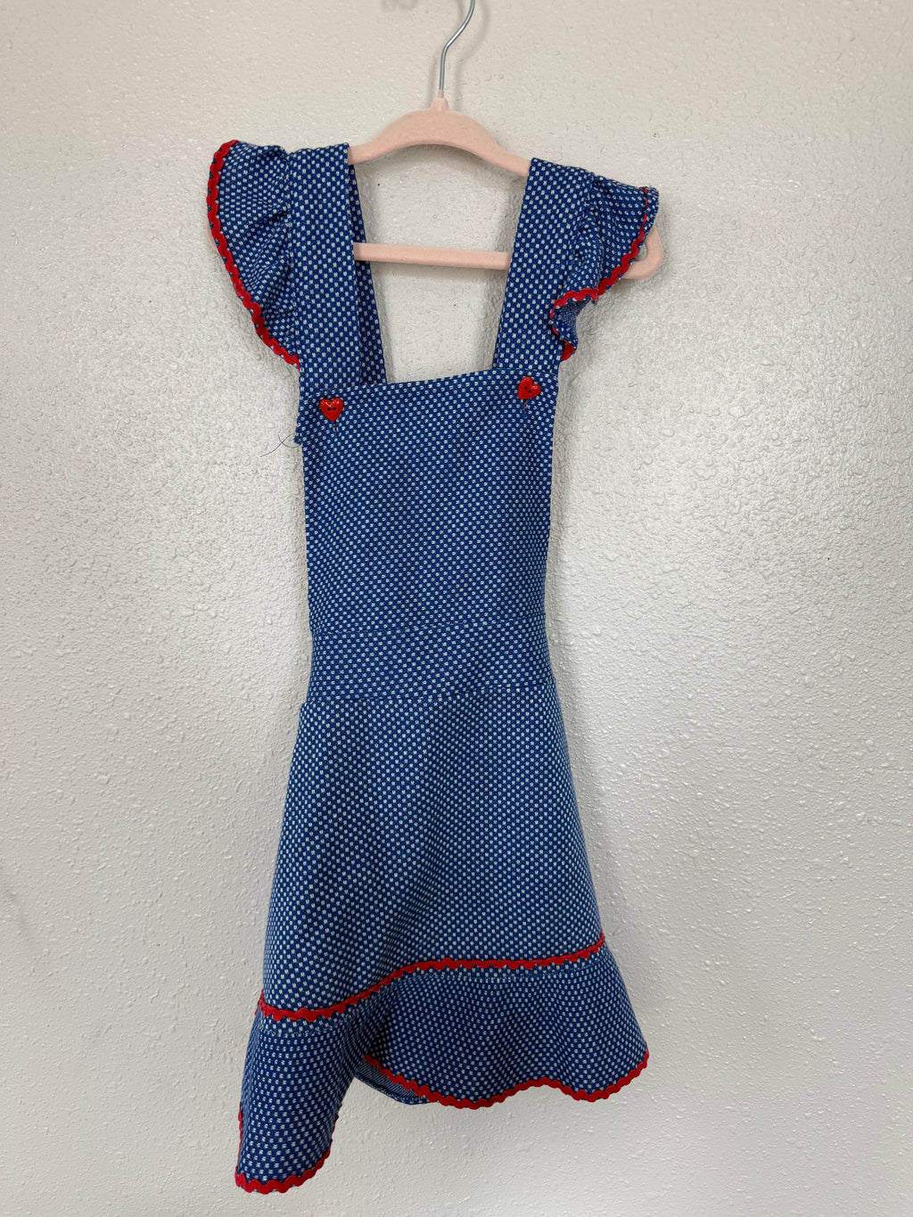 Vintage Blue Polka-dot Overall Dress