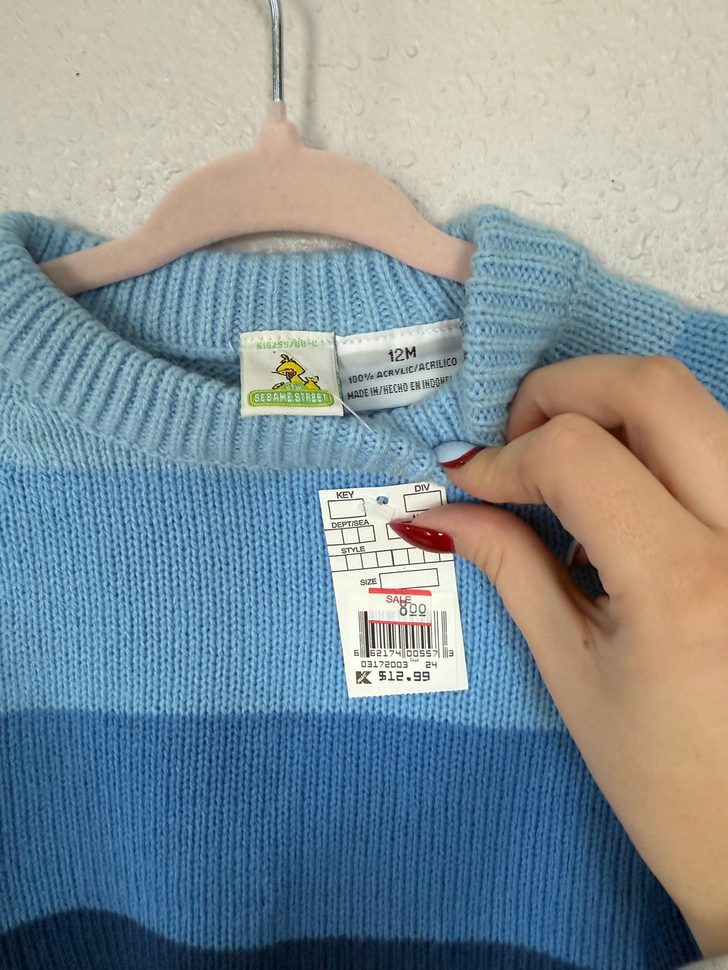 NWT Vintage Sesame Street Blue Striped Sweater