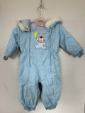 Vintage Pale Blue Bear Snowsuit