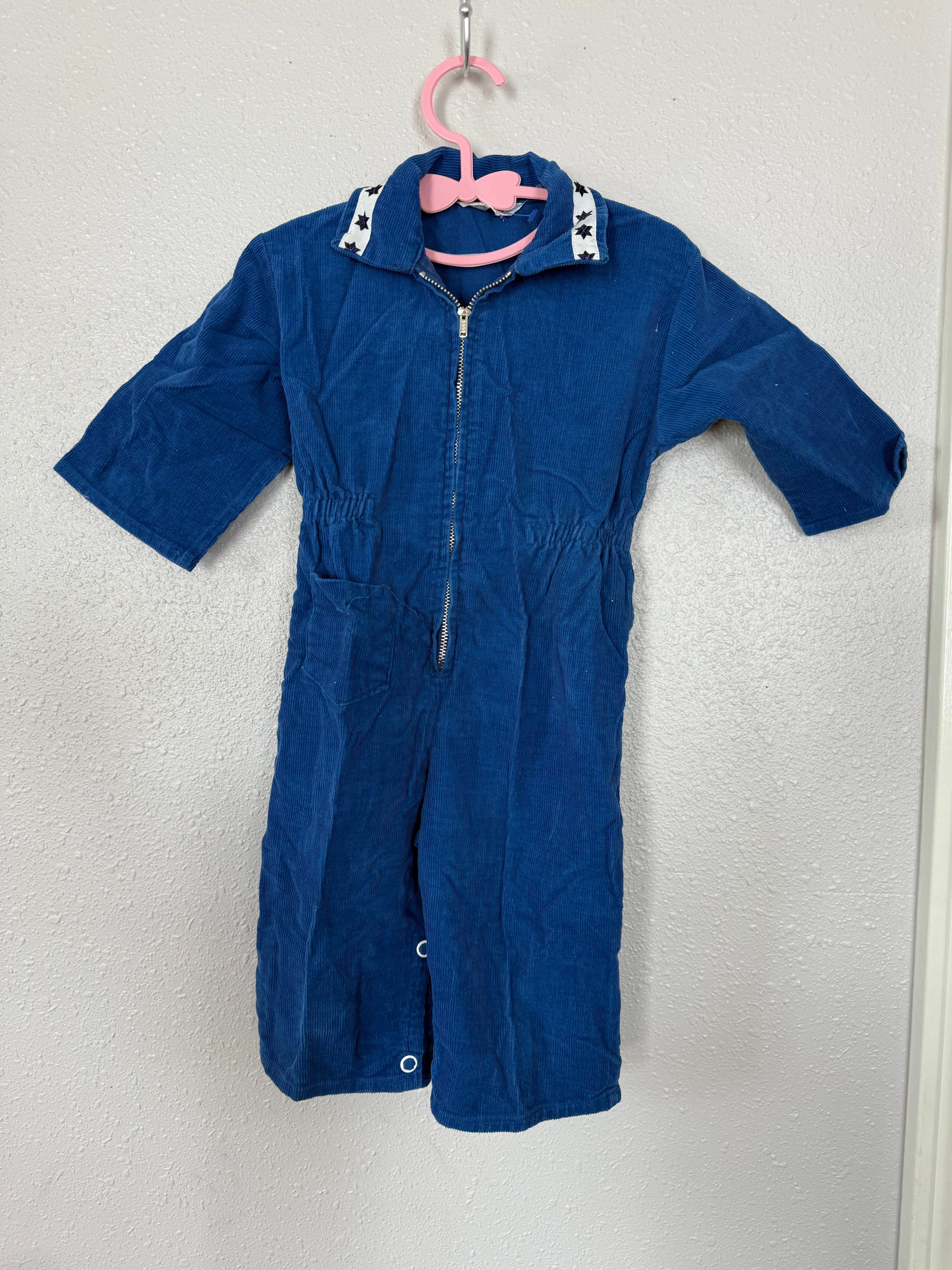 Vintage Corduroy Overalls Jumpsuit with Stars