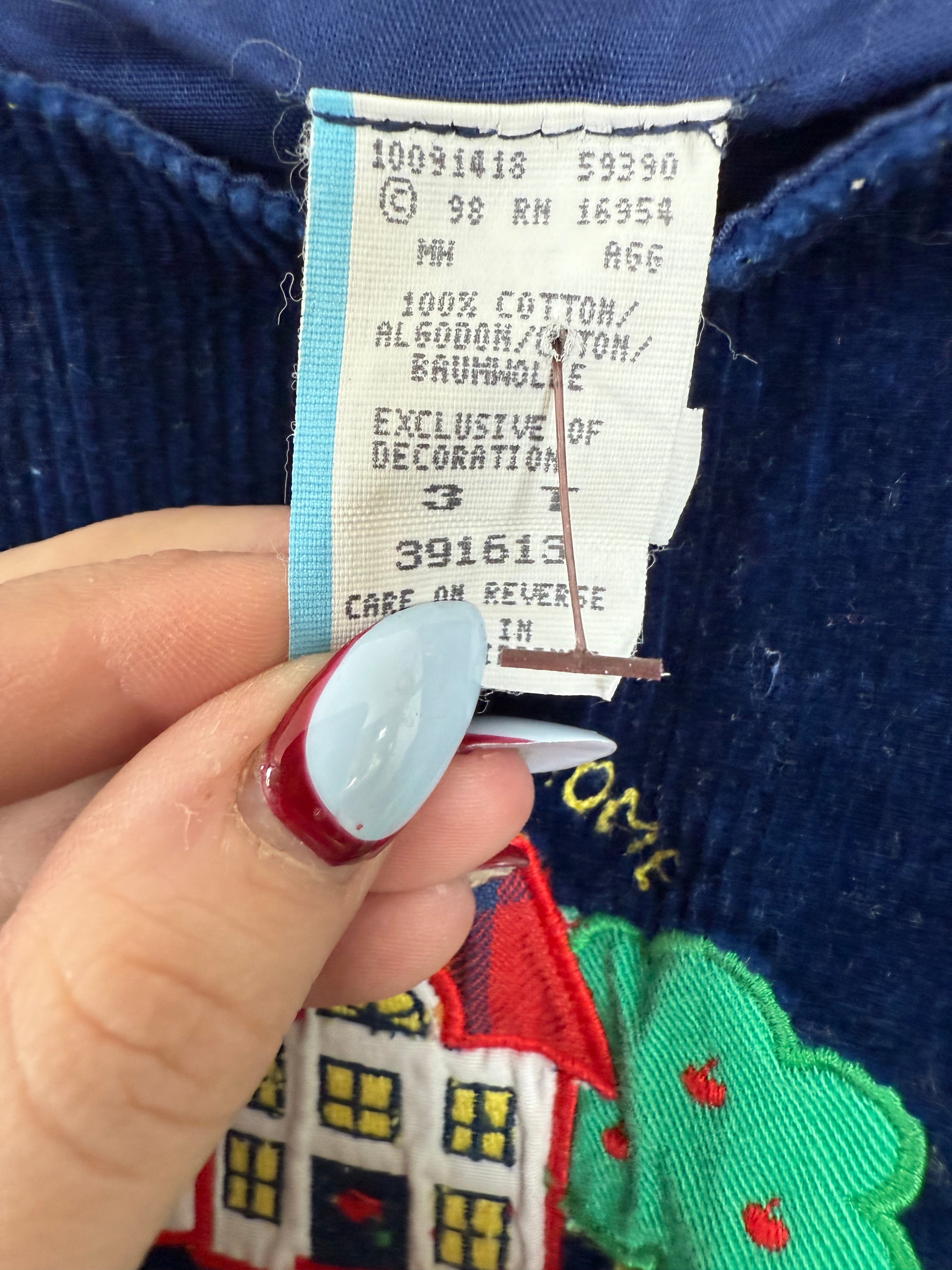 Vintage Corduroy "Home Sweet Home" Dress