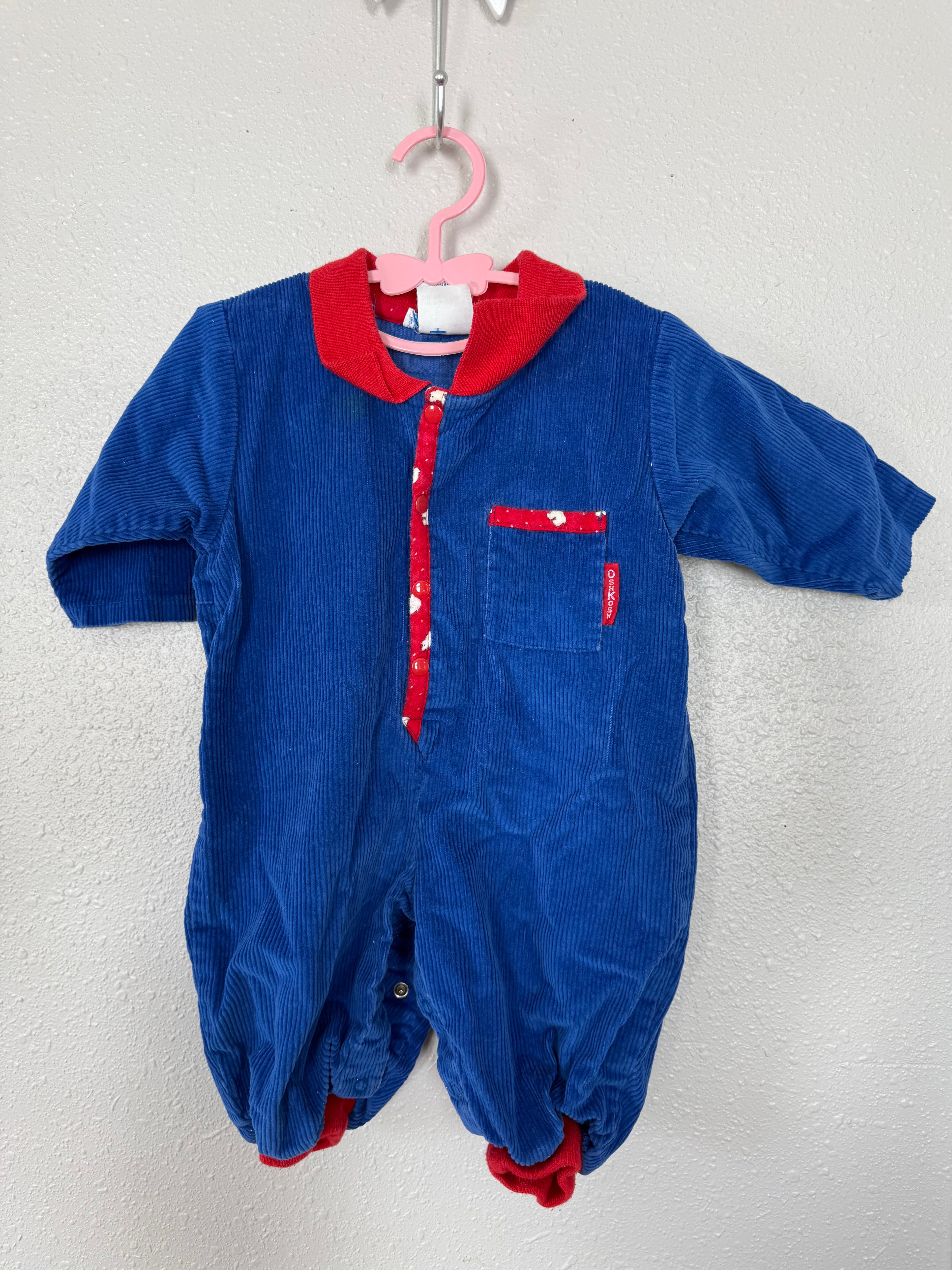 Vintage OshKosh B'Gosh Corduroy Polar Bear Jumpsuit
