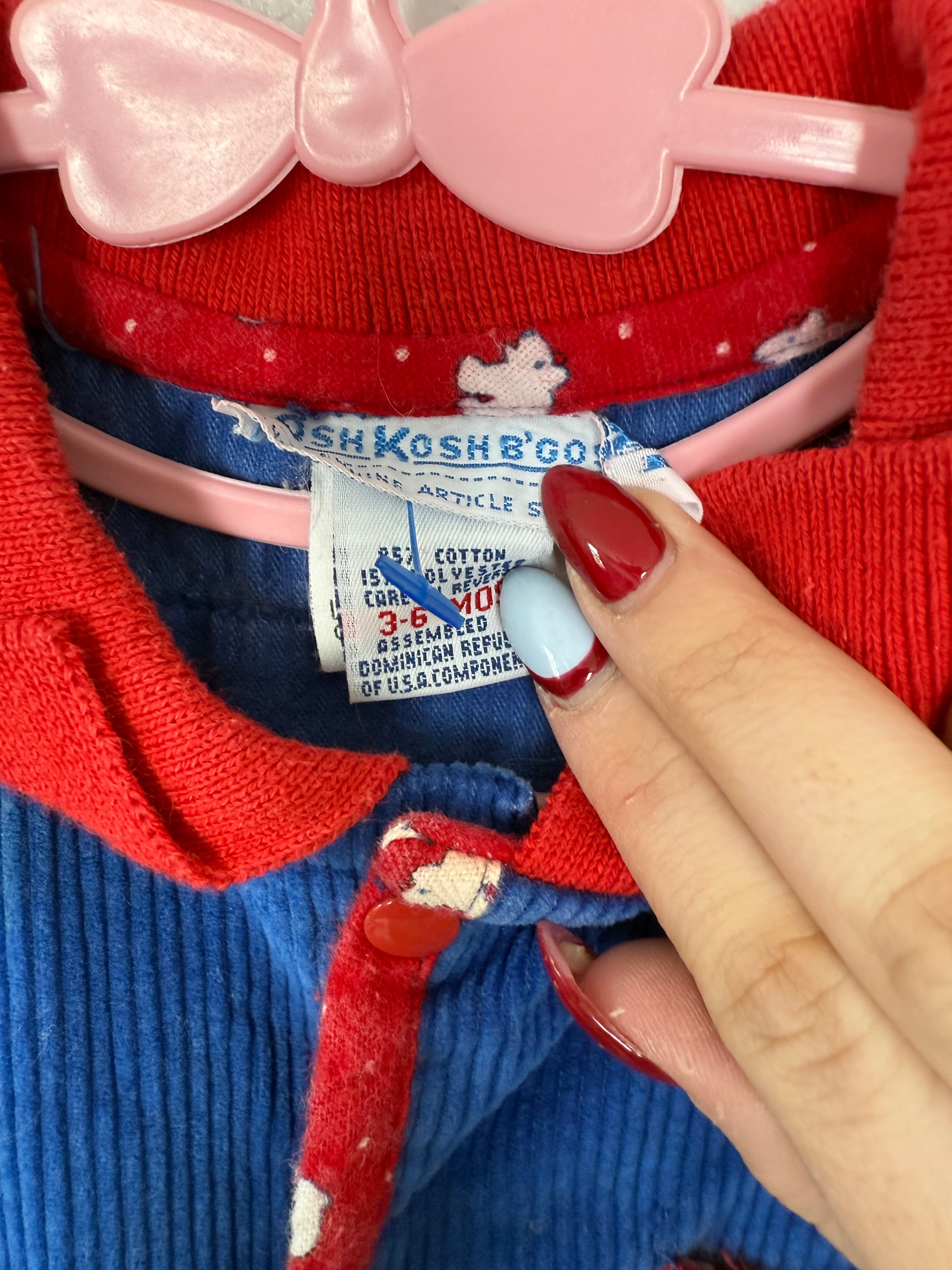 Vintage OshKosh B'Gosh Corduroy Polar Bear Jumpsuit
