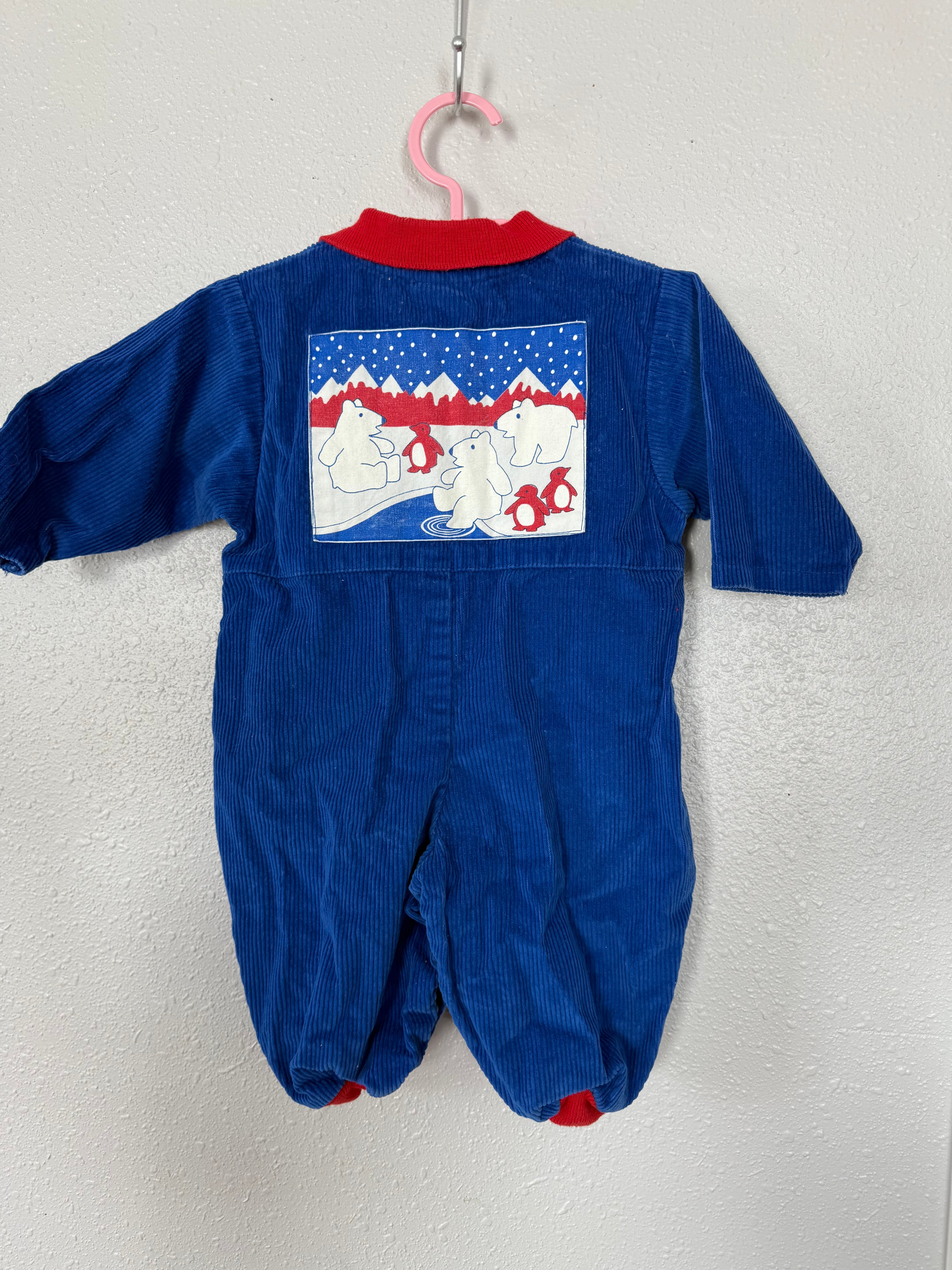 Vintage OshKosh B'Gosh Corduroy Polar Bear Jumpsuit