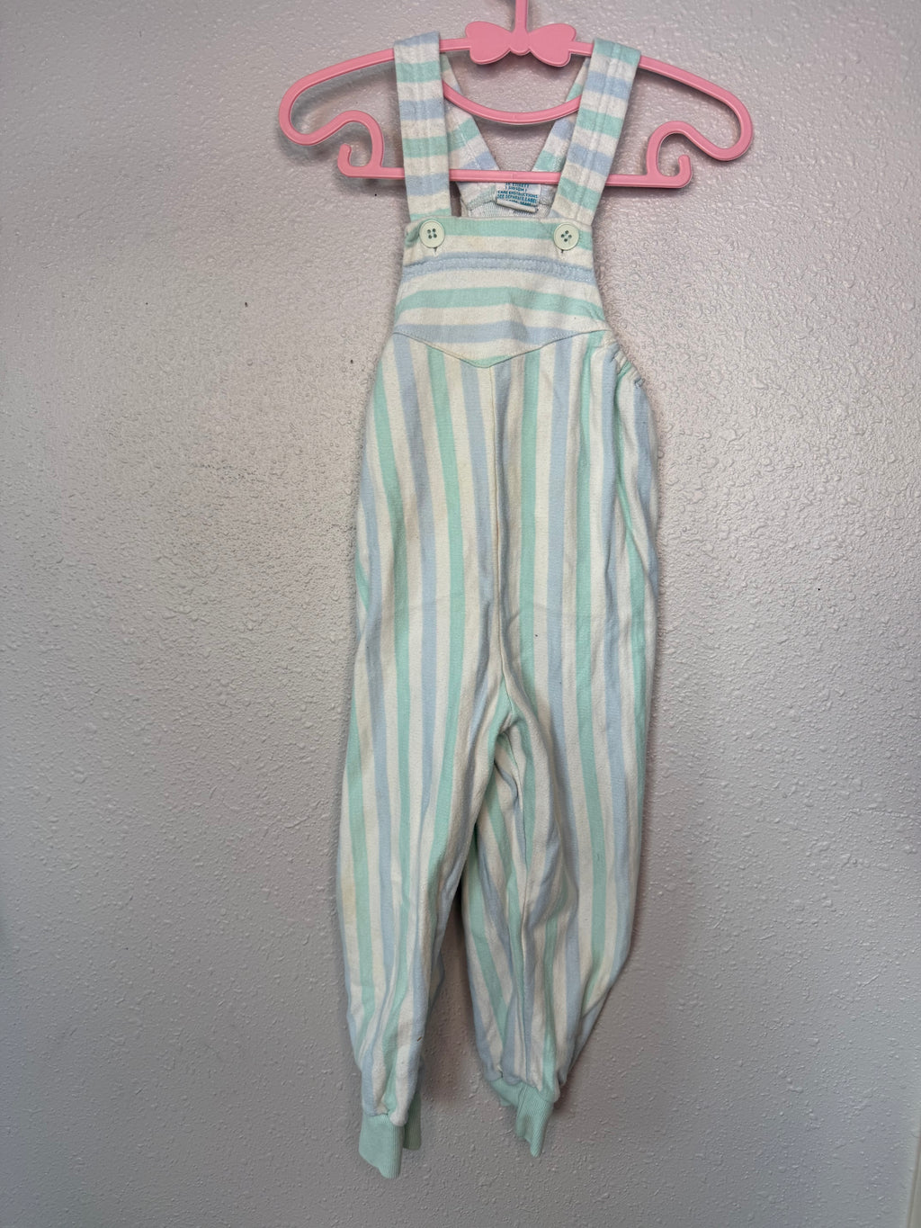 Vintage Mint and Blue Striped Overalls