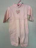 Vintage Pink Knit Romper with Rose Details