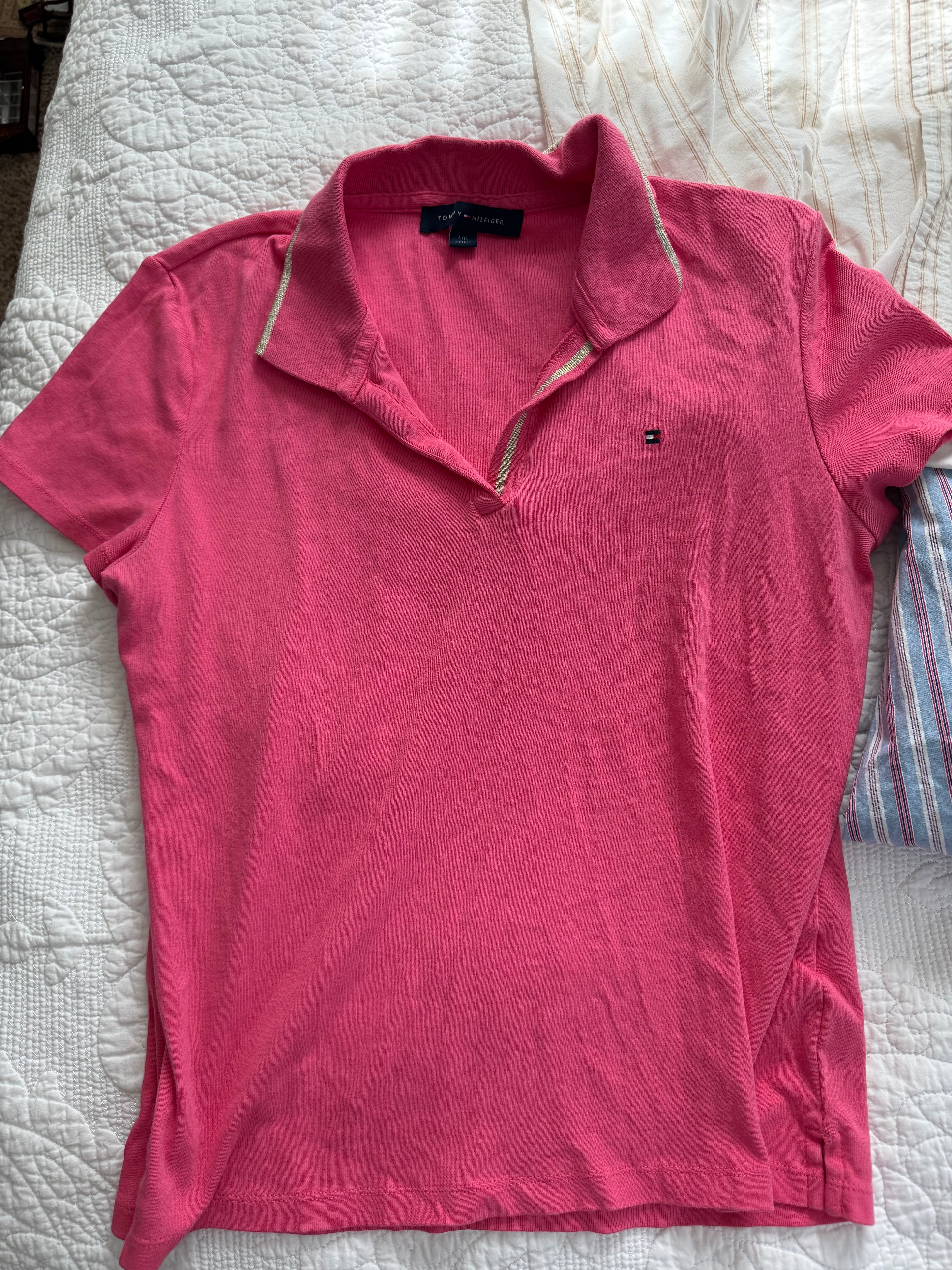 Y2K Tommy Pink Collared Shirt