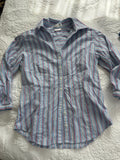 Vintage Blue and Pink Striped Blouse