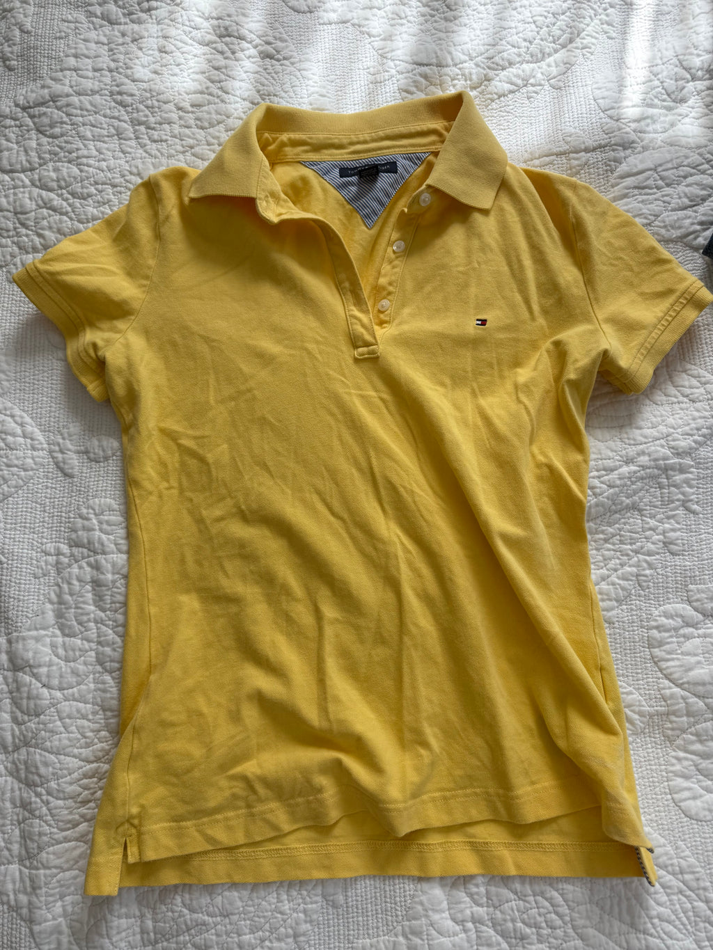 Y2K Tommy Yellow Collard Shirt