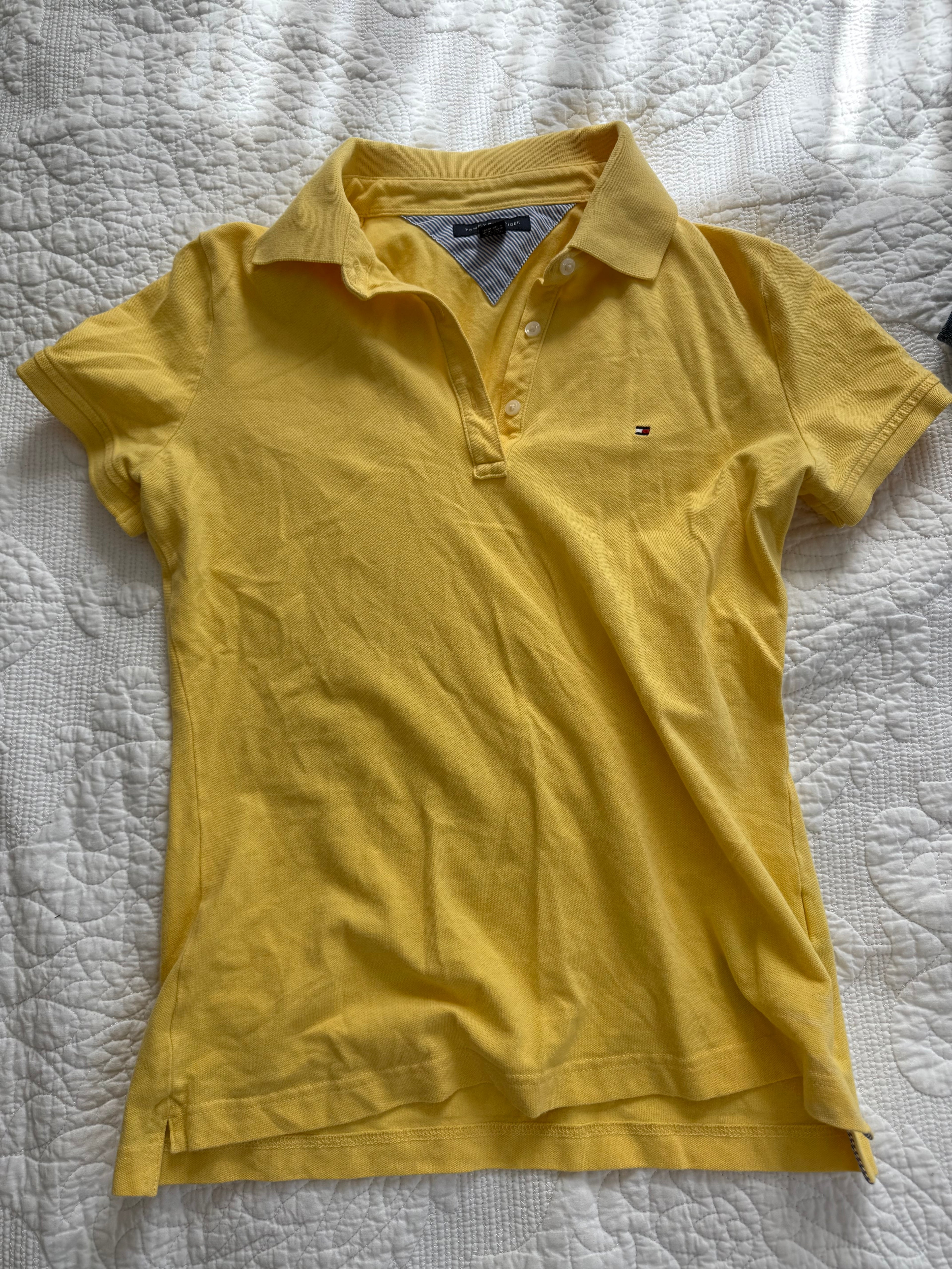 Y2K Tommy Yellow Collard Shirt