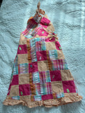 NWT Y2K Patchwork Ice Cream Halter Dress