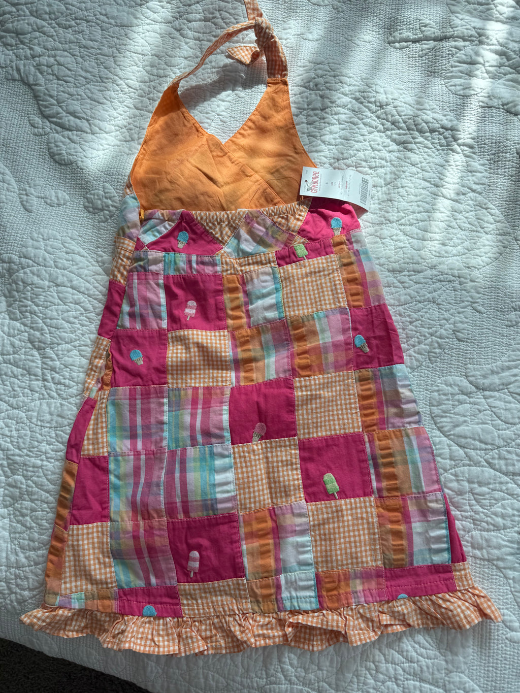 NWT Y2K Patchwork Ice Cream Halter Dress