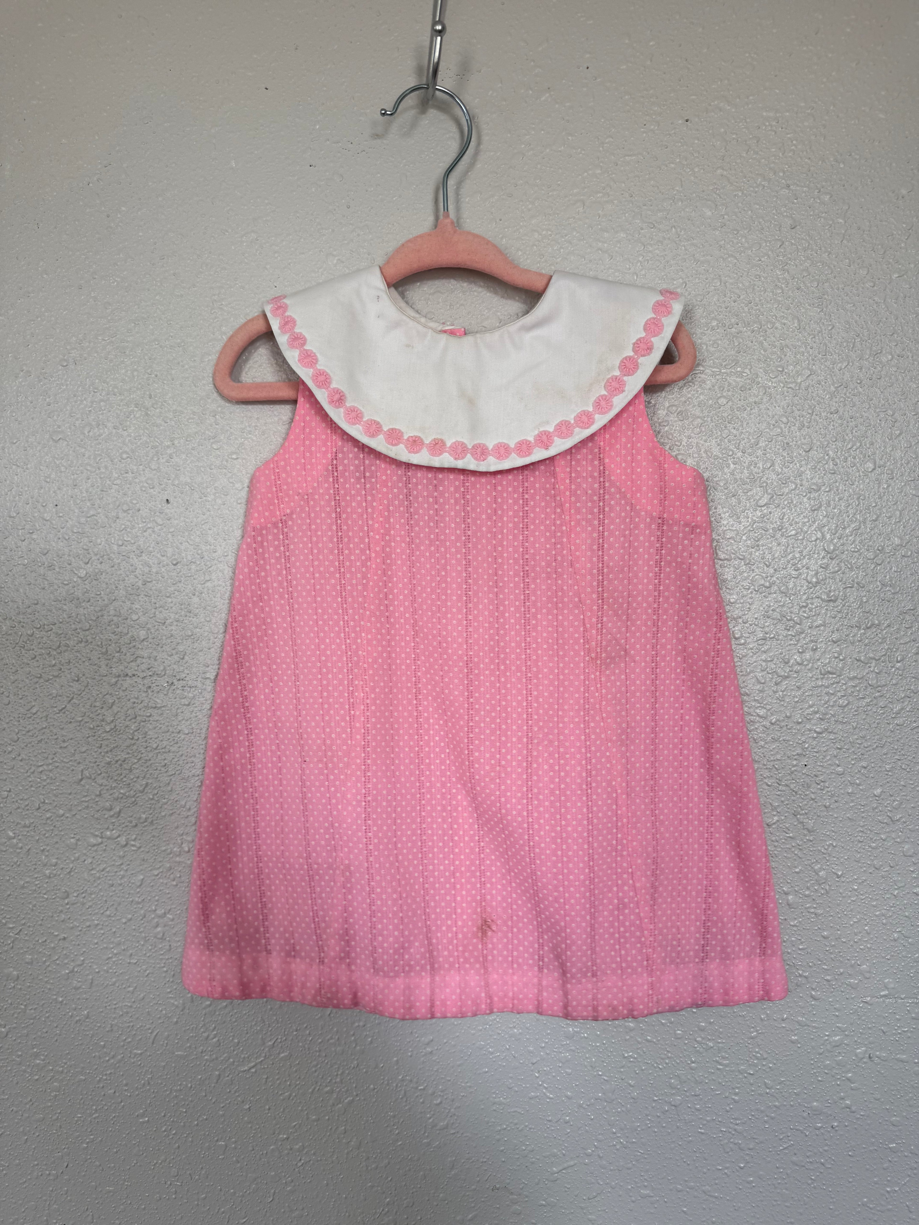 Vintage Pink Polka-Dot Dress