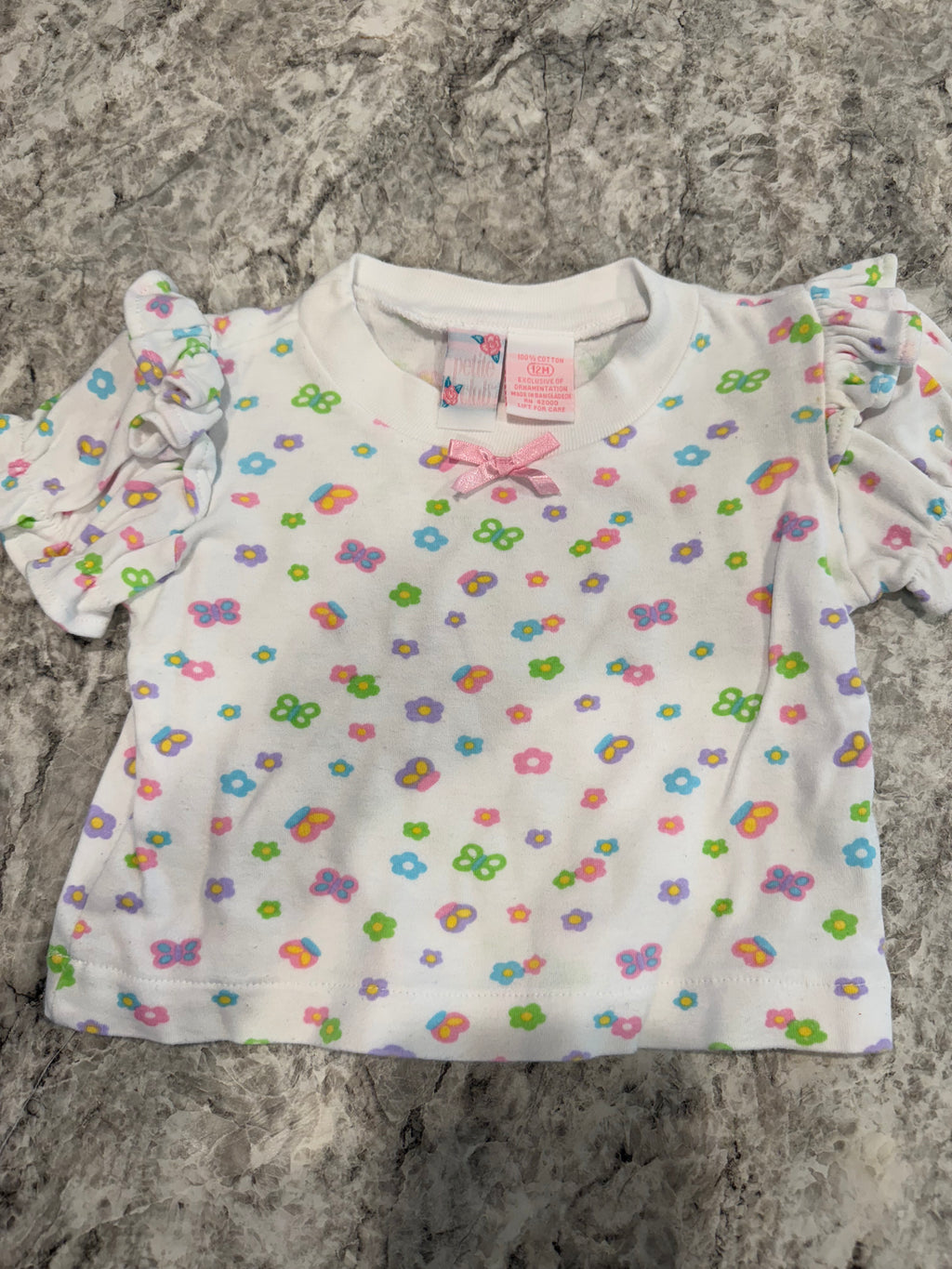 Y2K White Butterfly Top
