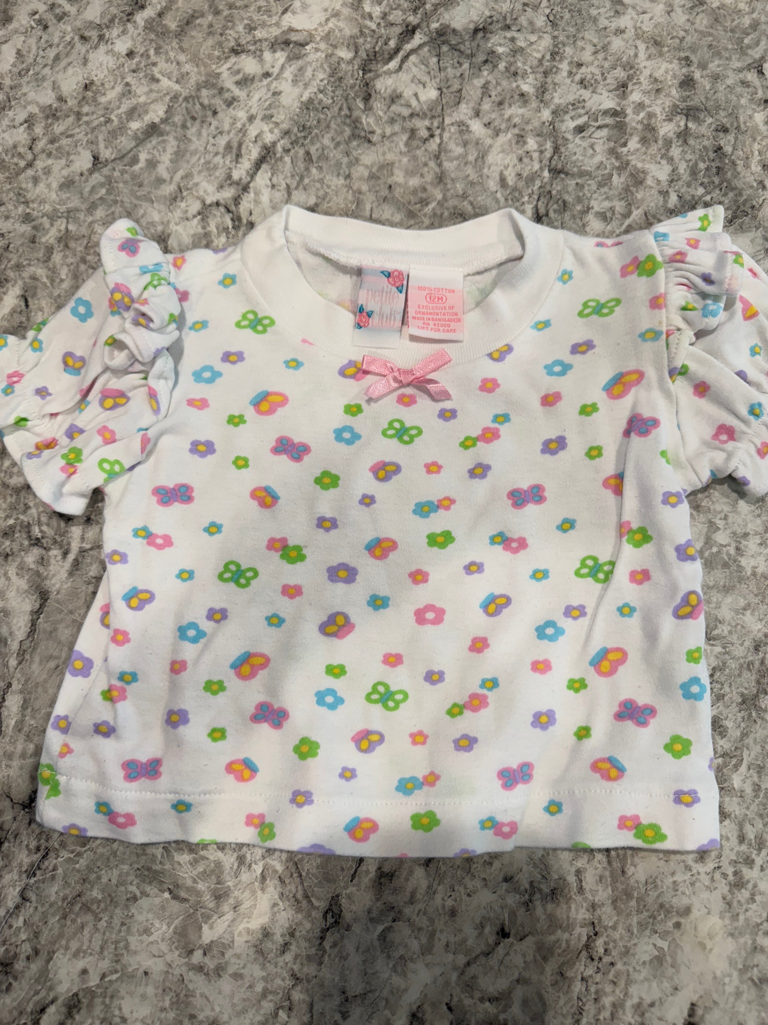Y2K White Butterfly Top