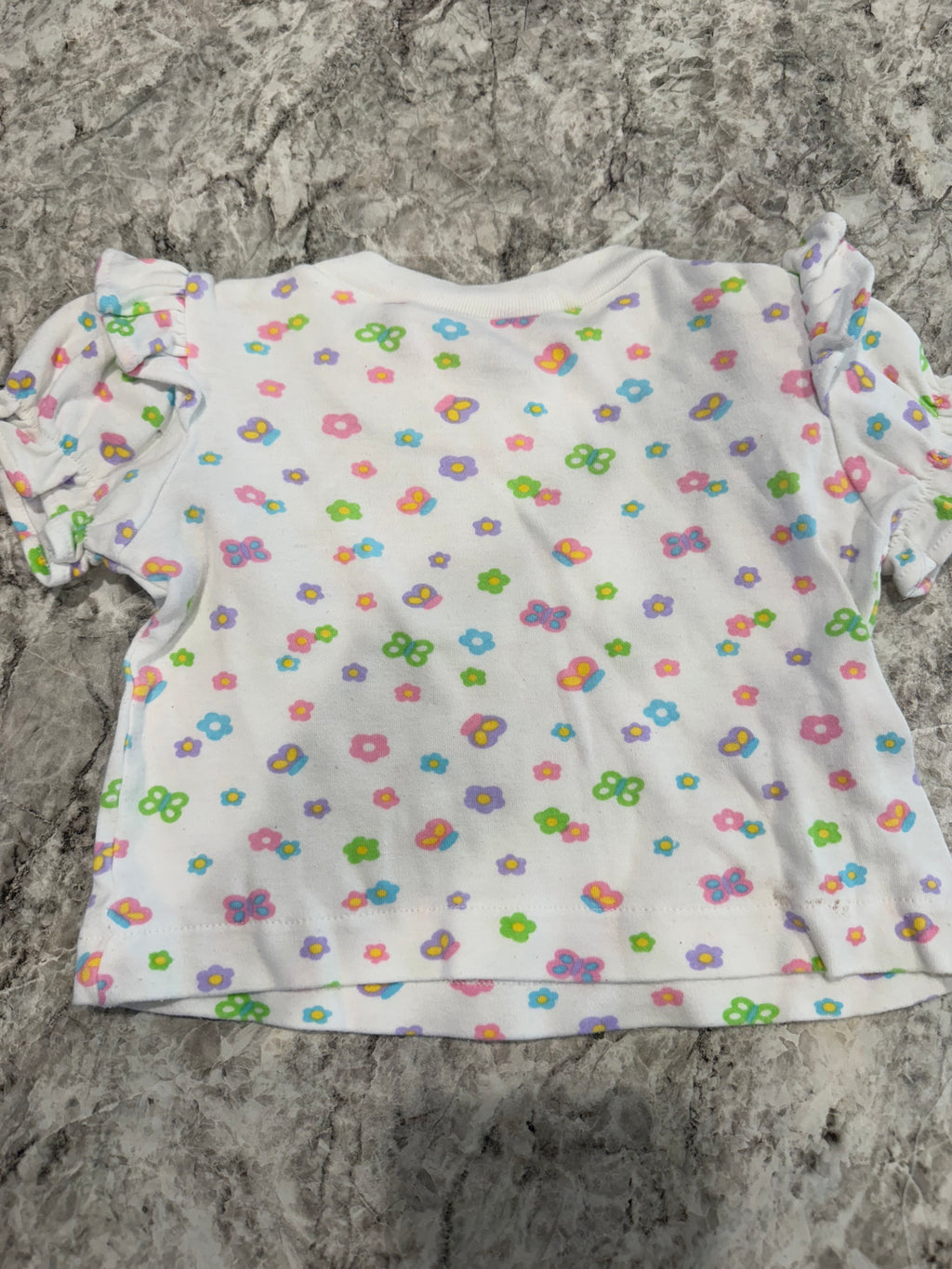 Y2K White Butterfly Top
