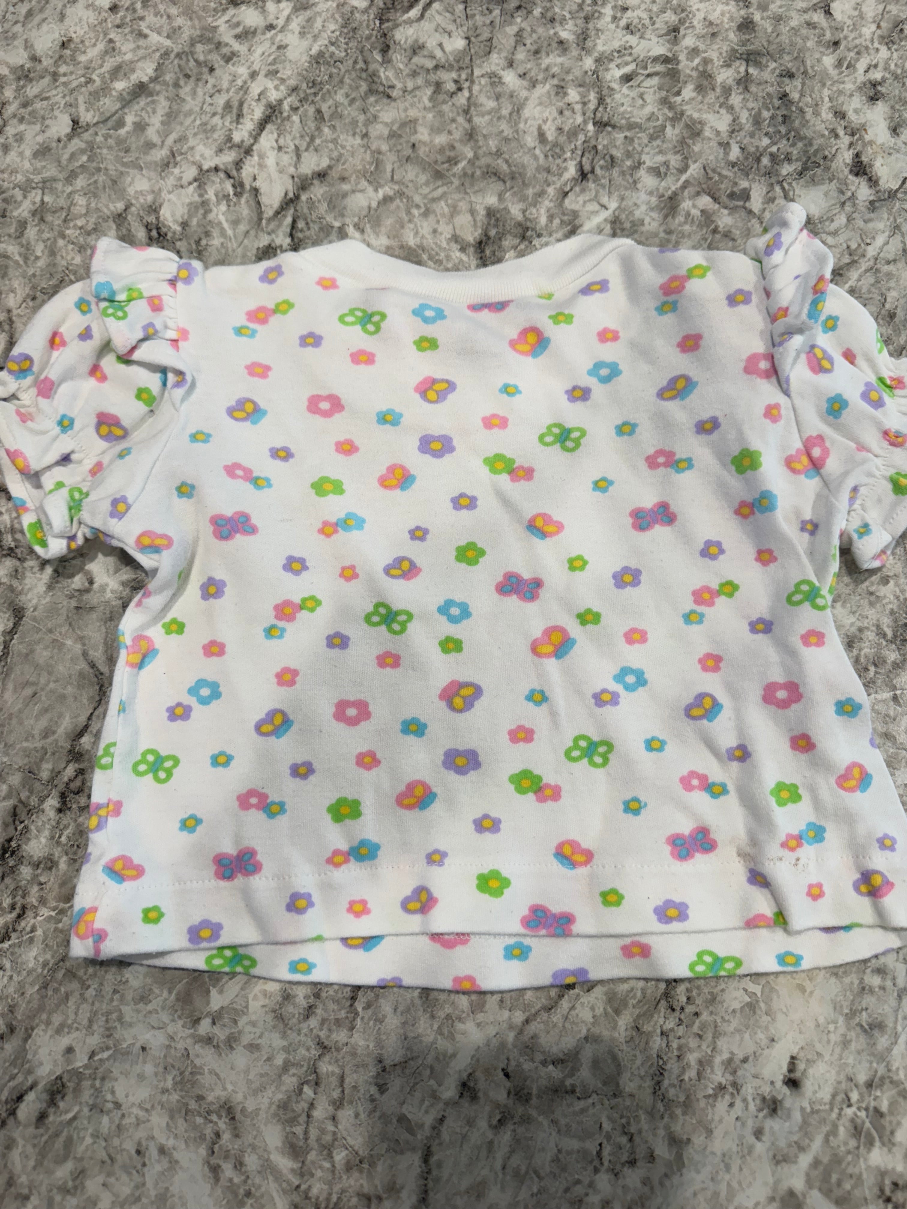 Y2K White Butterfly Top