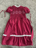 Vintage Maroon Smocked Dress