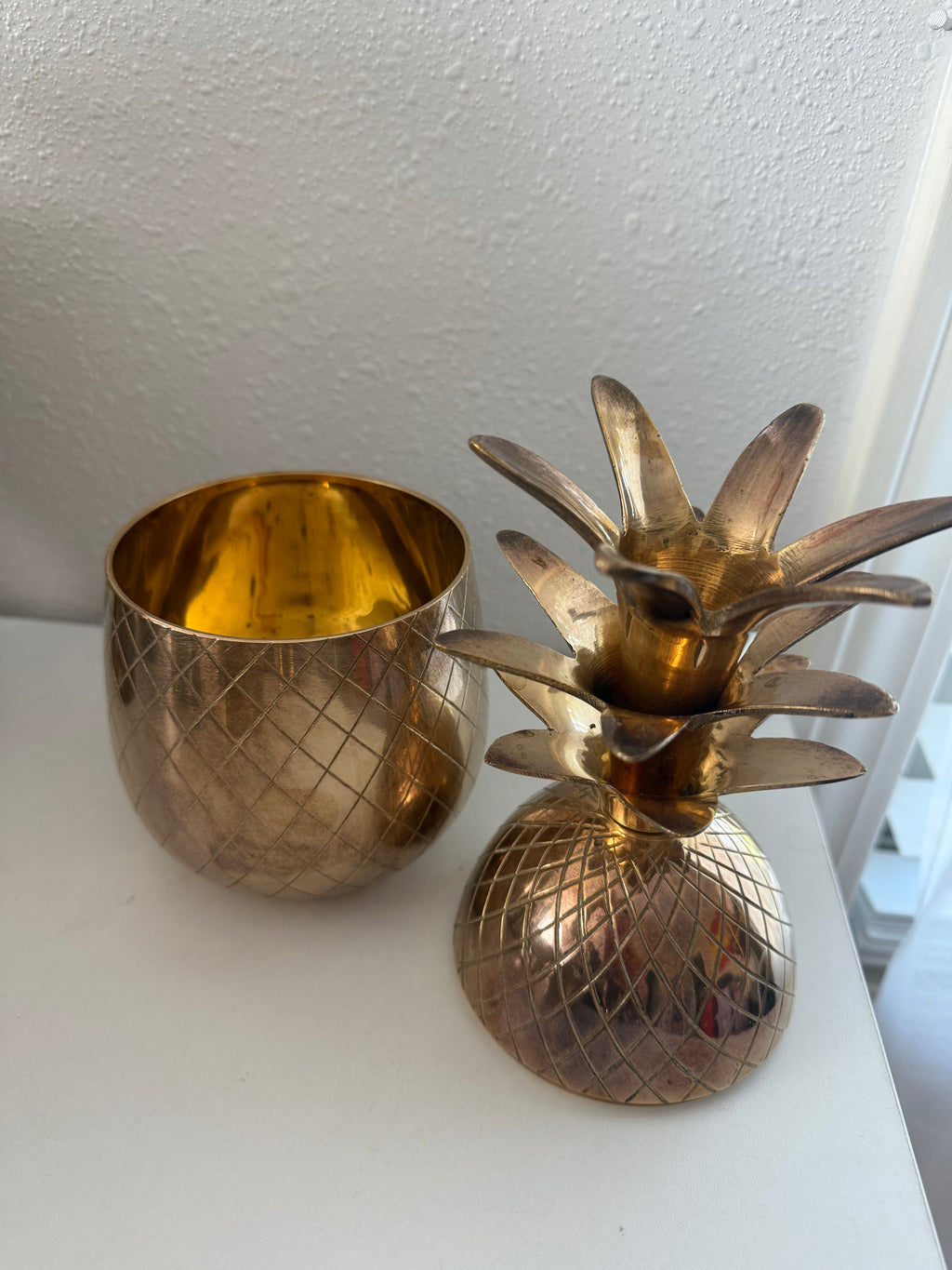 Antique Brass Pineapple Jar