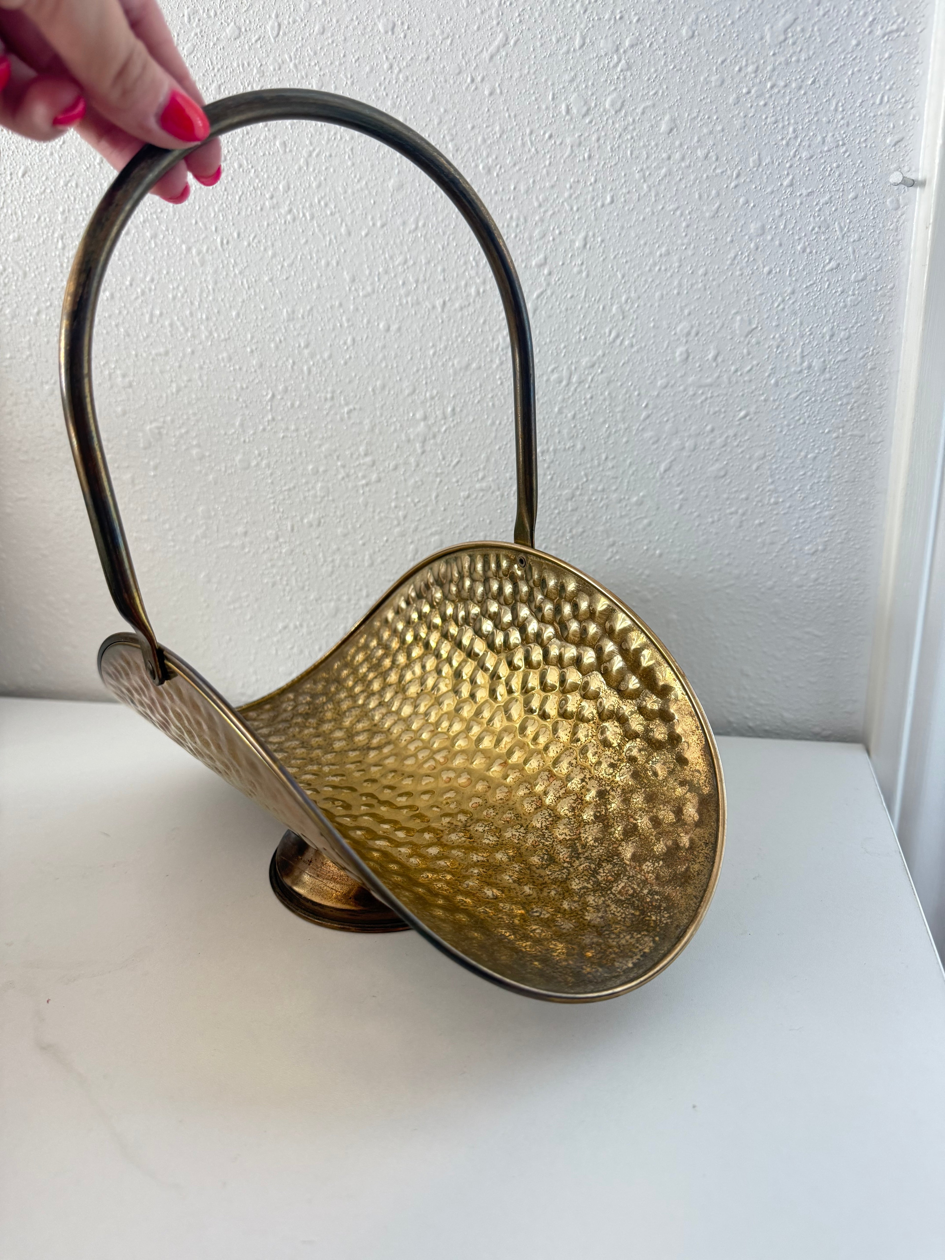 Antique Small Brass Log Holder