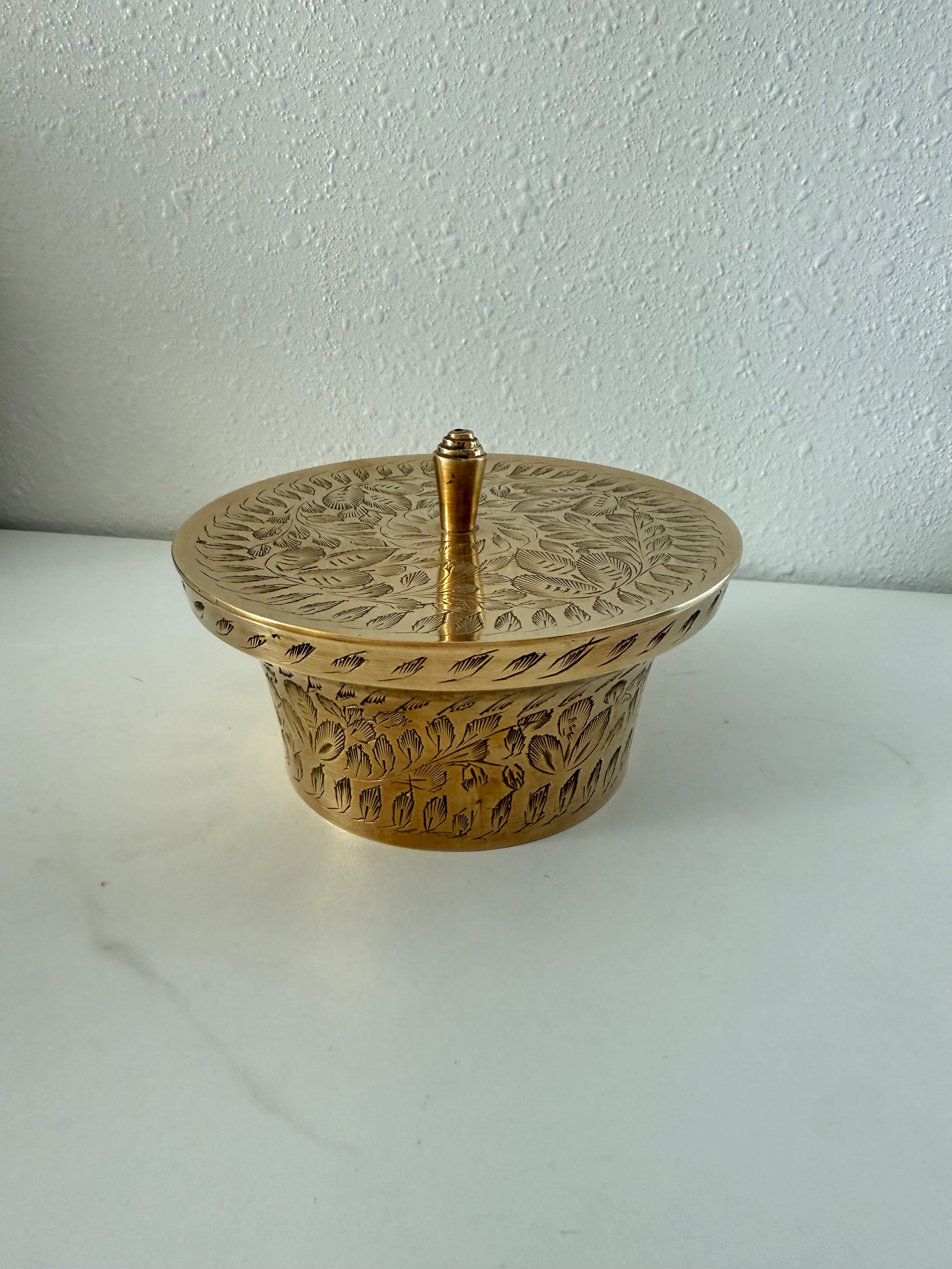 Antique Brass Bowl with Lid