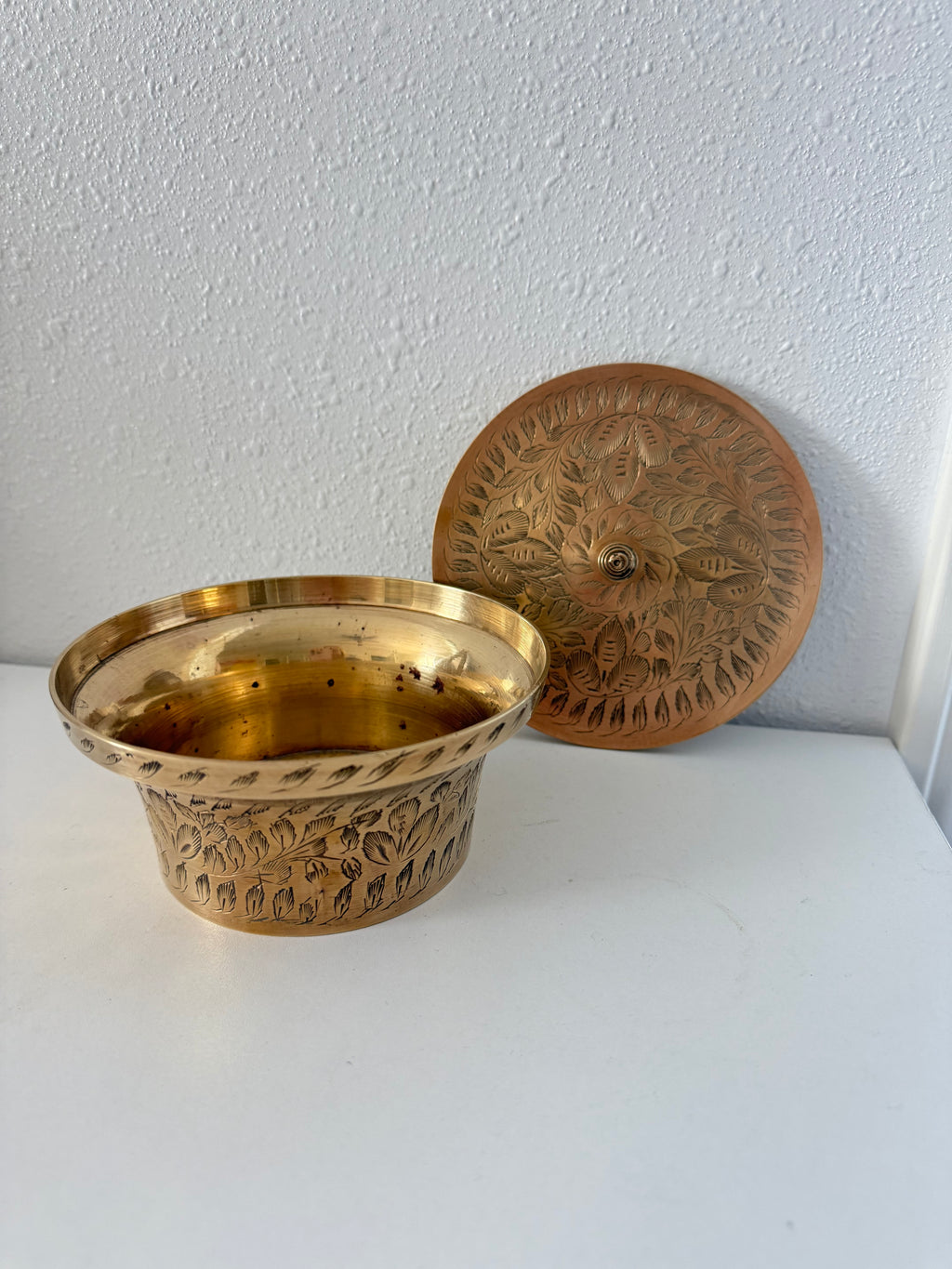 Antique Brass Bowl with Lid
