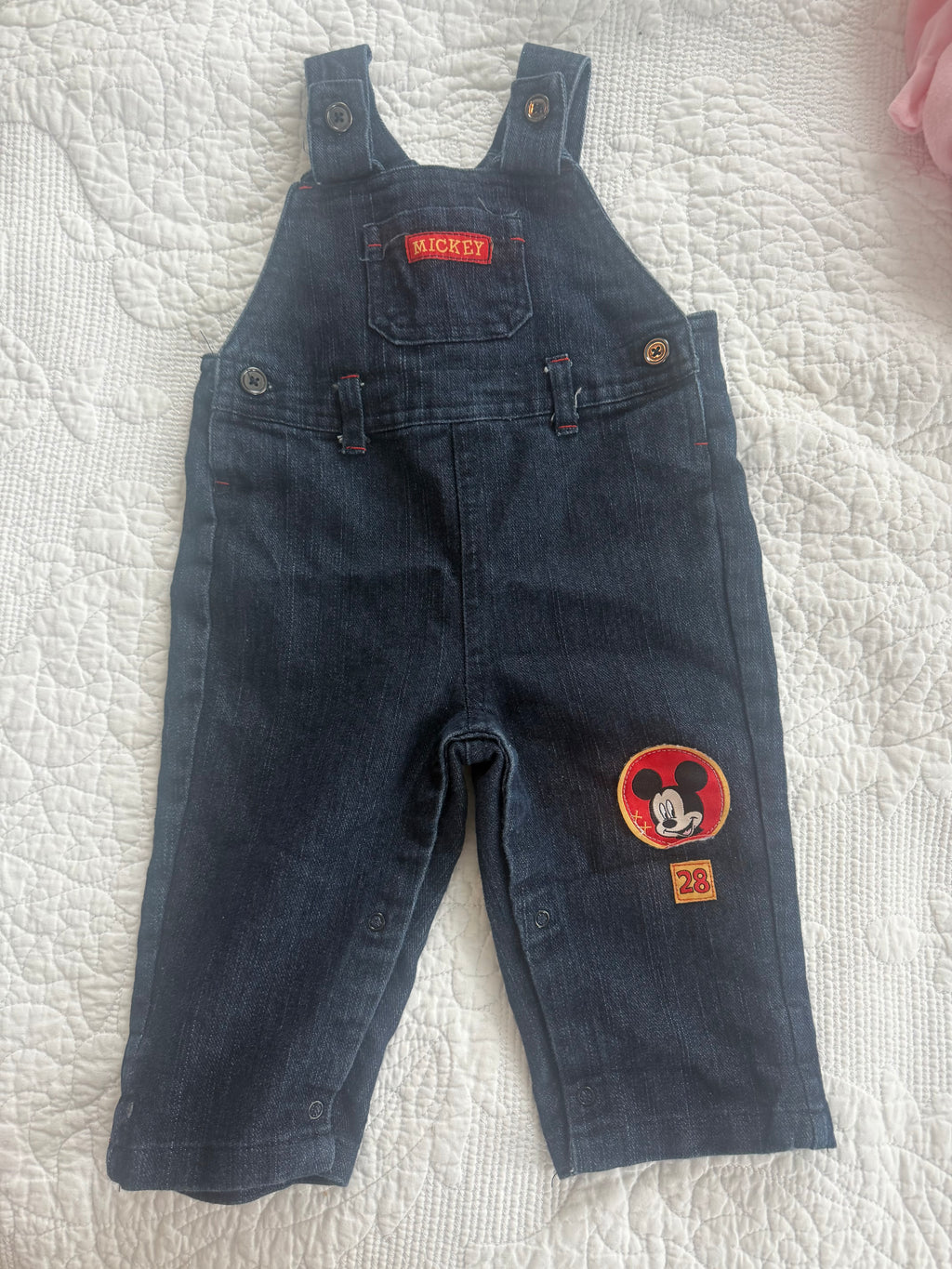Vintage Mickey Dark Wash Denim Overalls