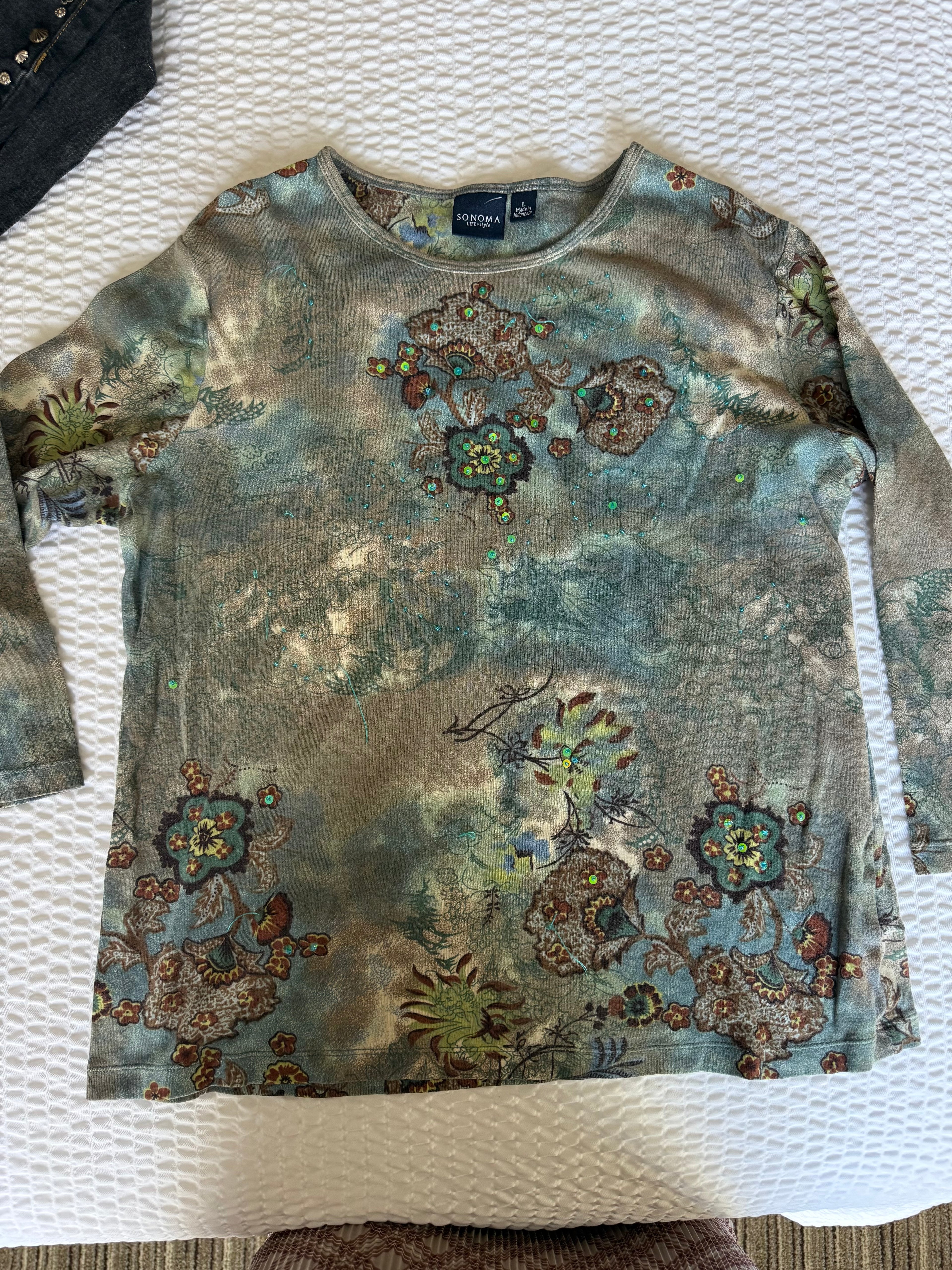 Y2K Green and Blue 1/4 Sleeve