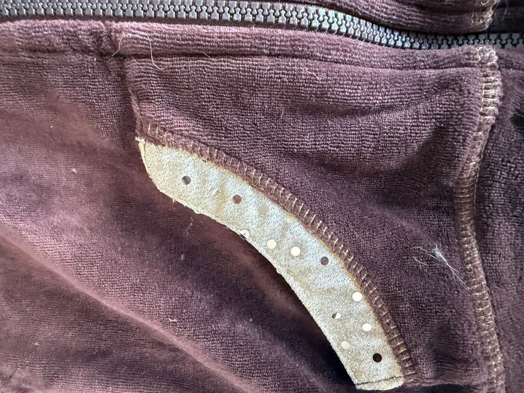Y2K Brown Velour and Gold Sequin Heart Jacket