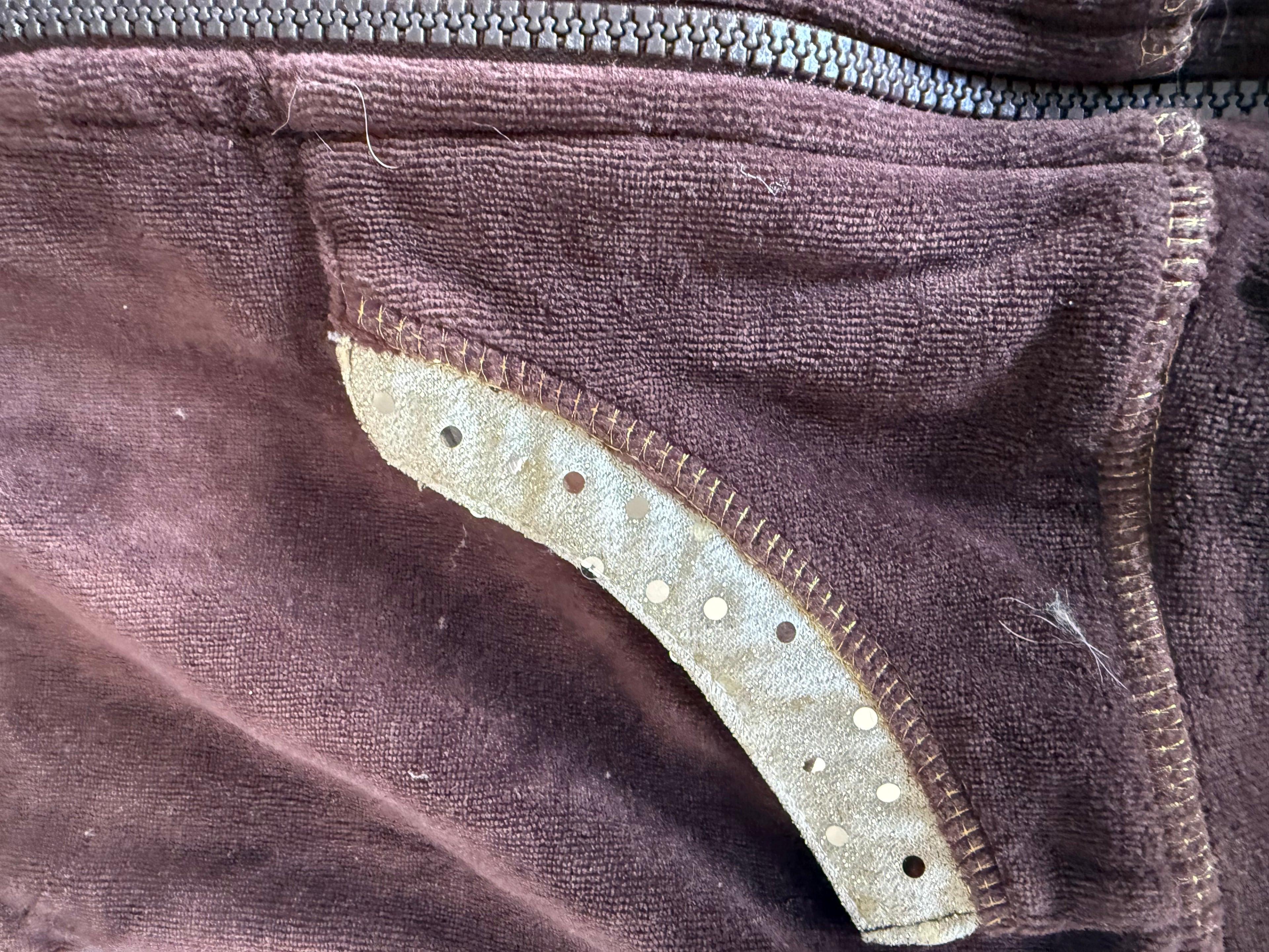 Y2K Brown Velour and Gold Sequin Heart Jacket