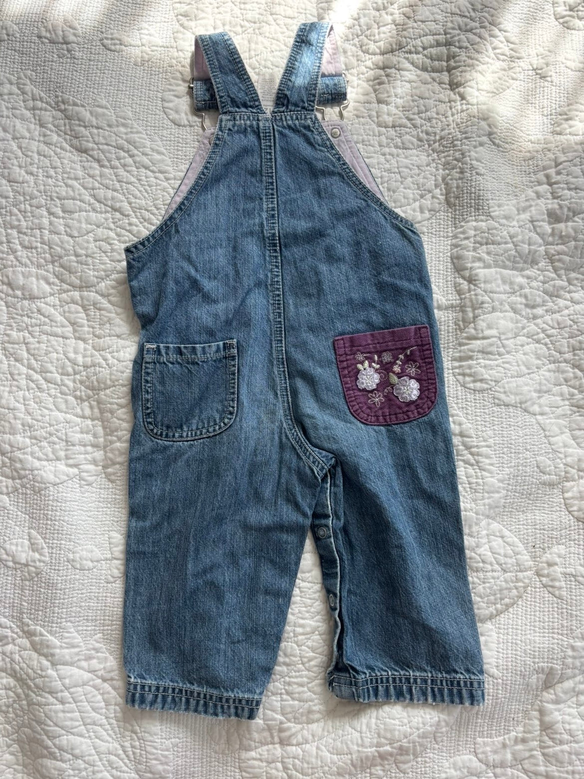 Y2K Overalls with Purple Details