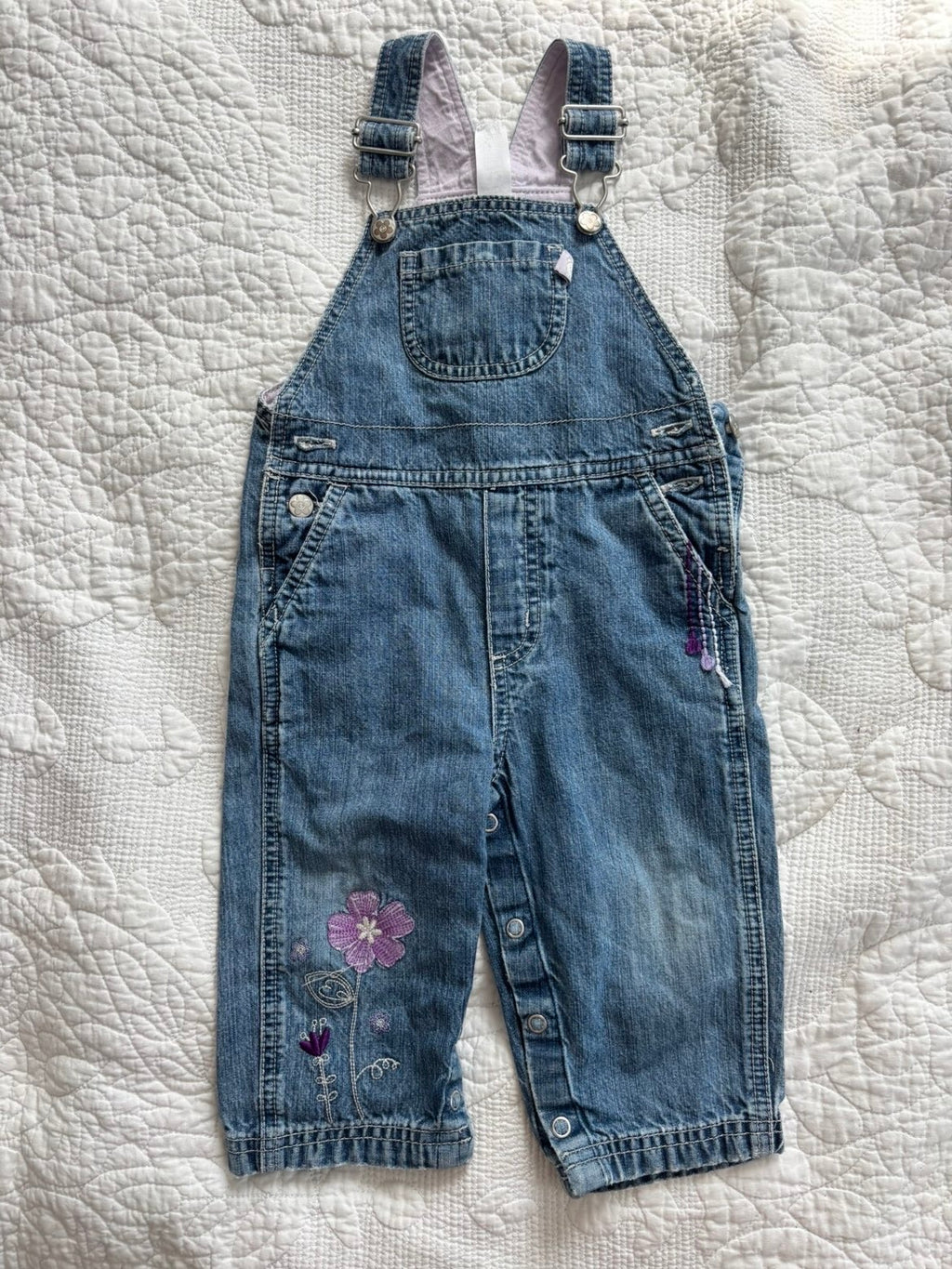 Y2K Overalls with Purple Details
