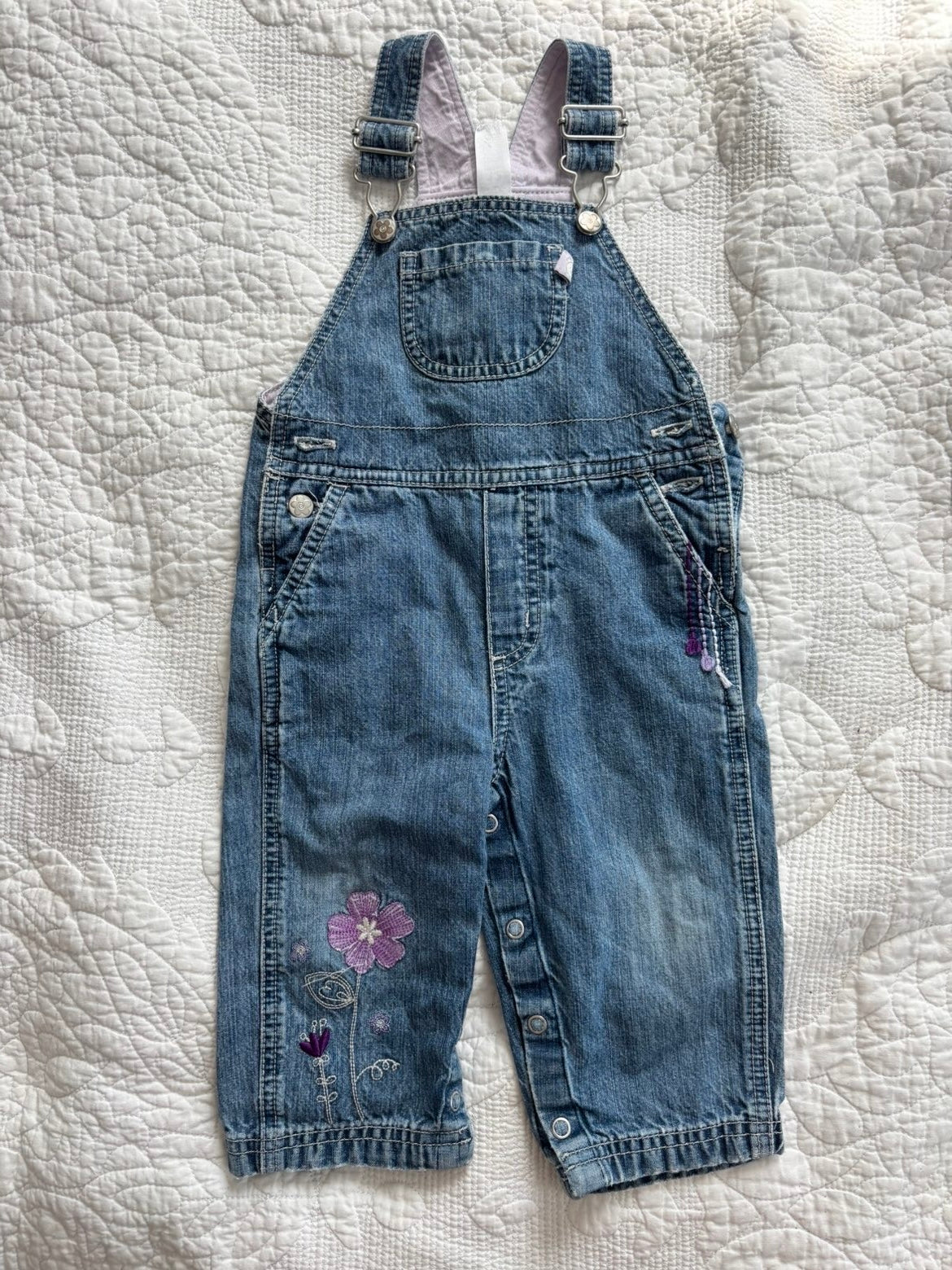 Y2K Overalls with Purple Details