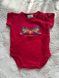Y2K "a beautiful butterfly" red onesie