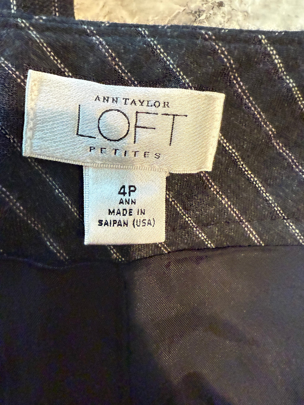 Y2K Ann Taylor LOFT black striped slacks