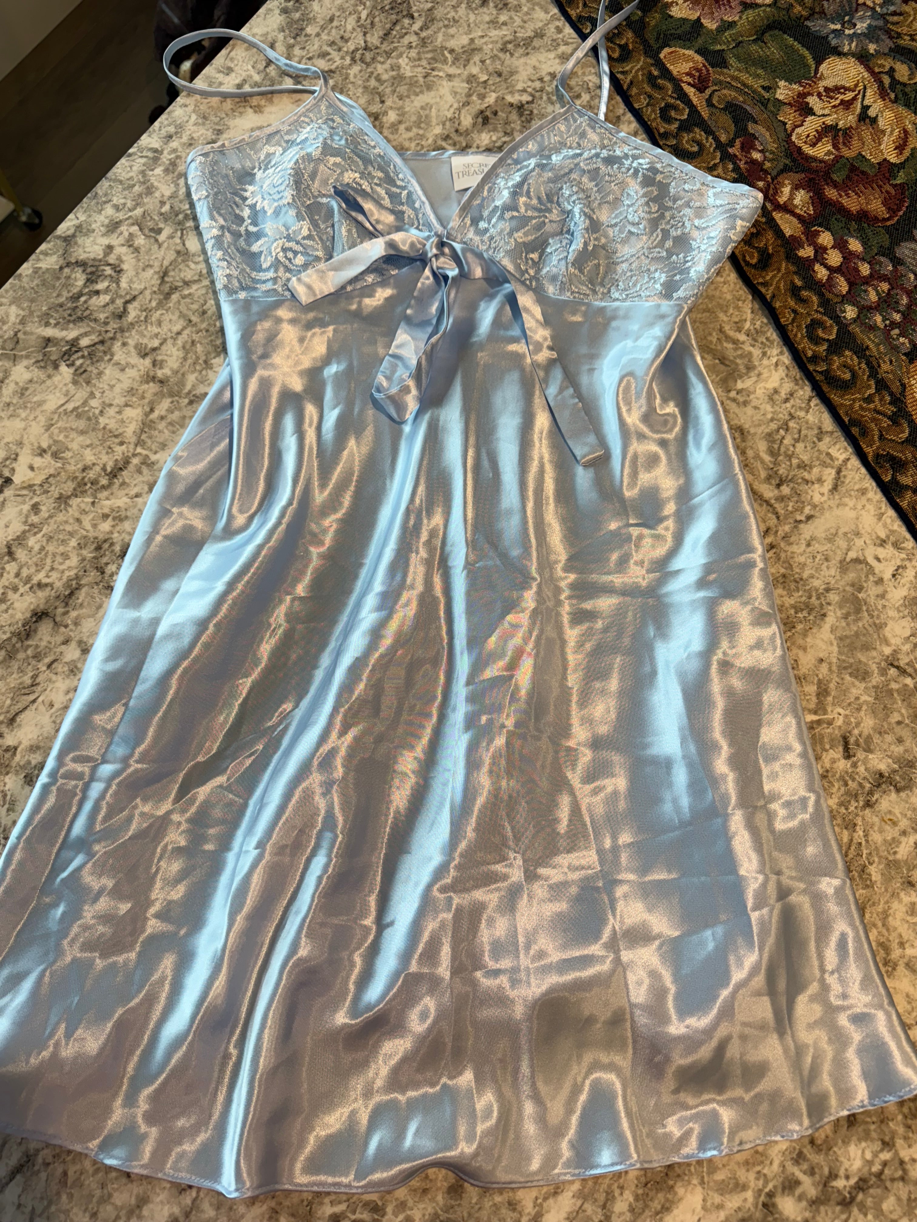 Vintage Light Blue Baby Doll Top/Slip