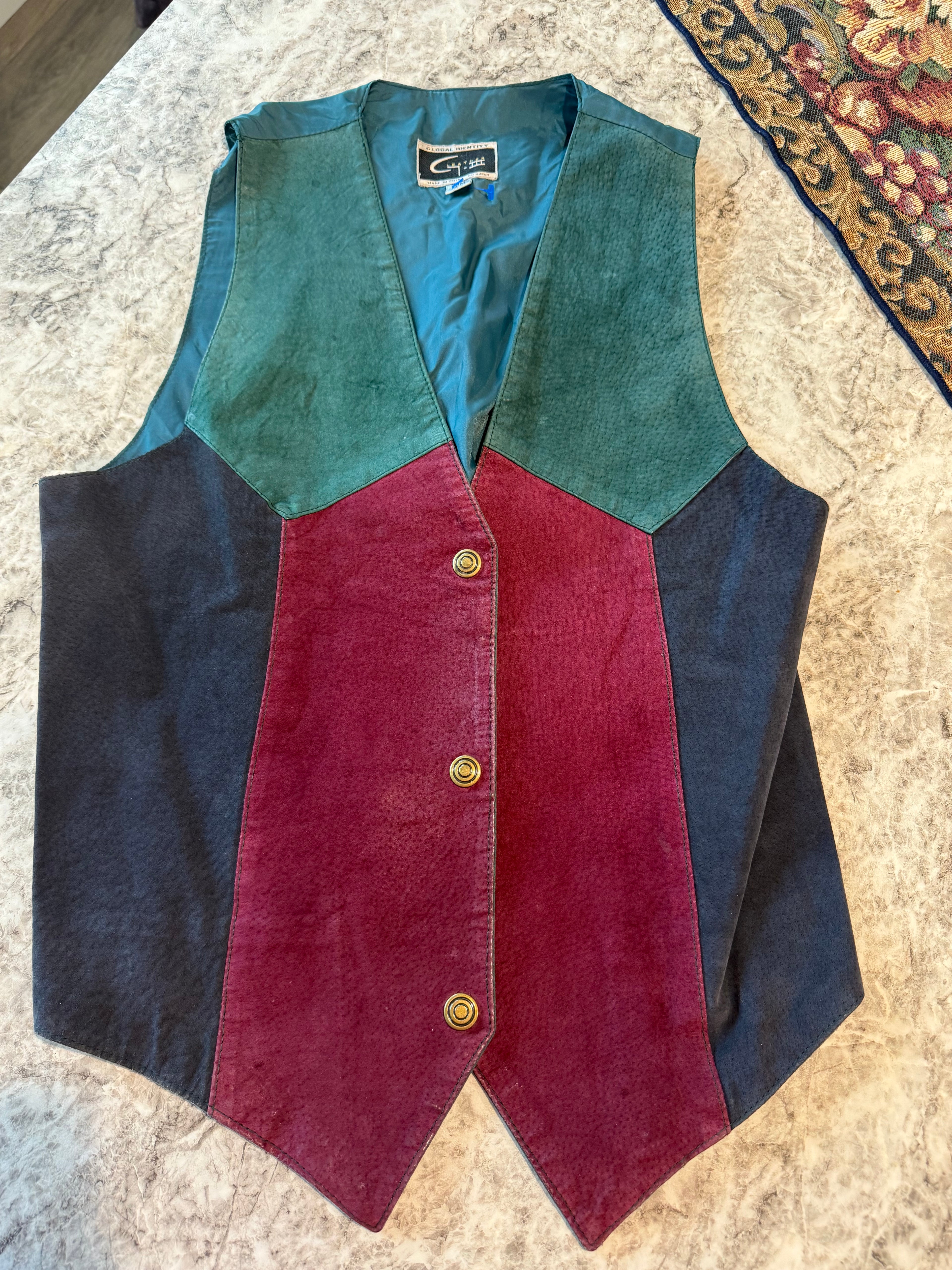 Vintage Suede/Leather Colored Vest