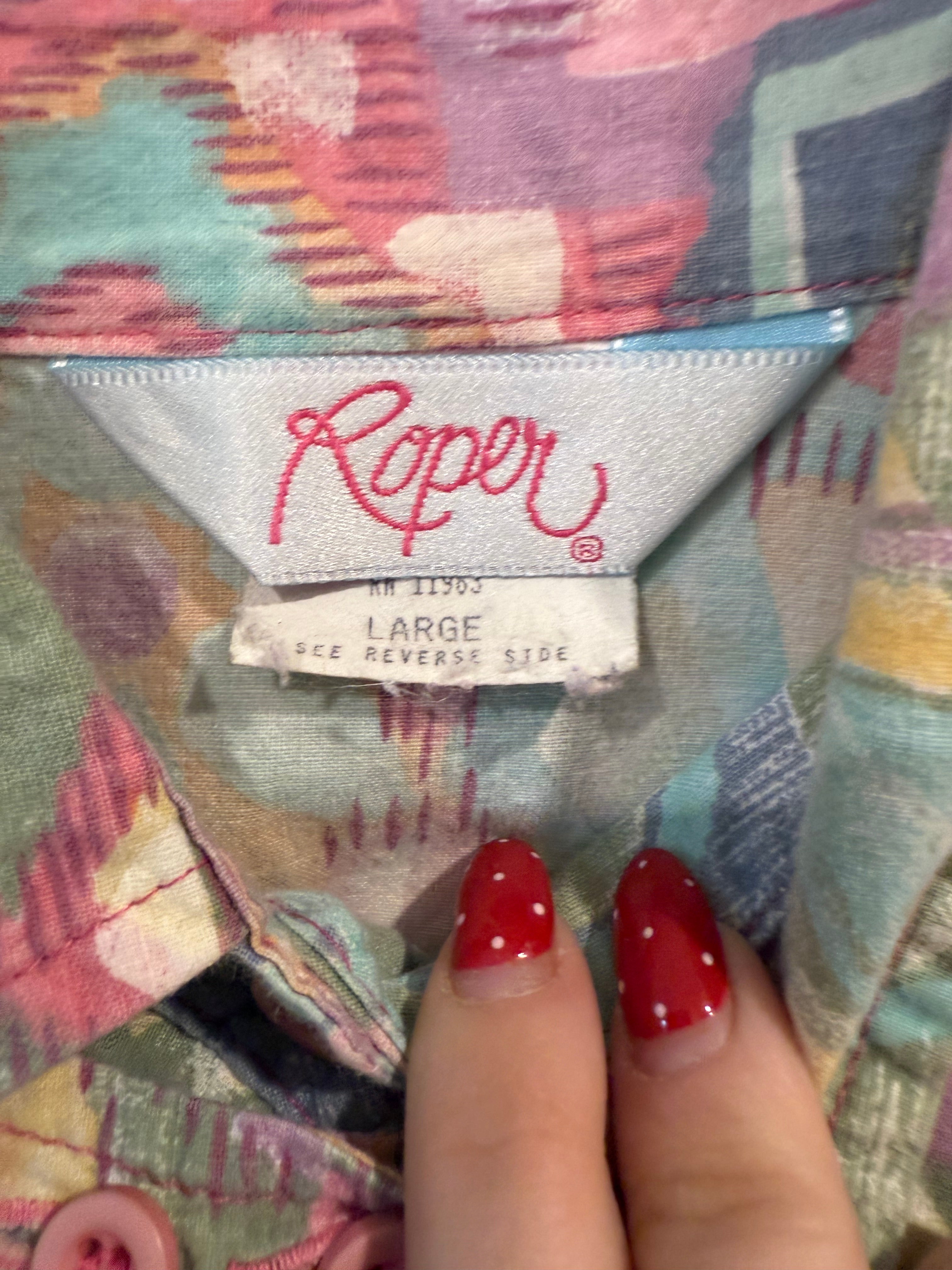 Vintage Roper Colorful Button Up