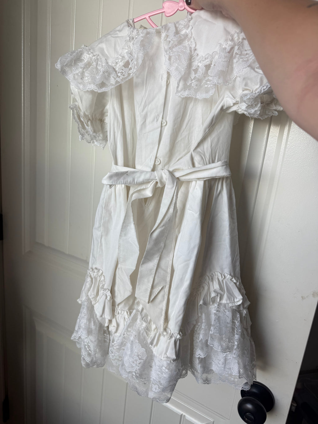 Vintage White Layered Frilly Dress