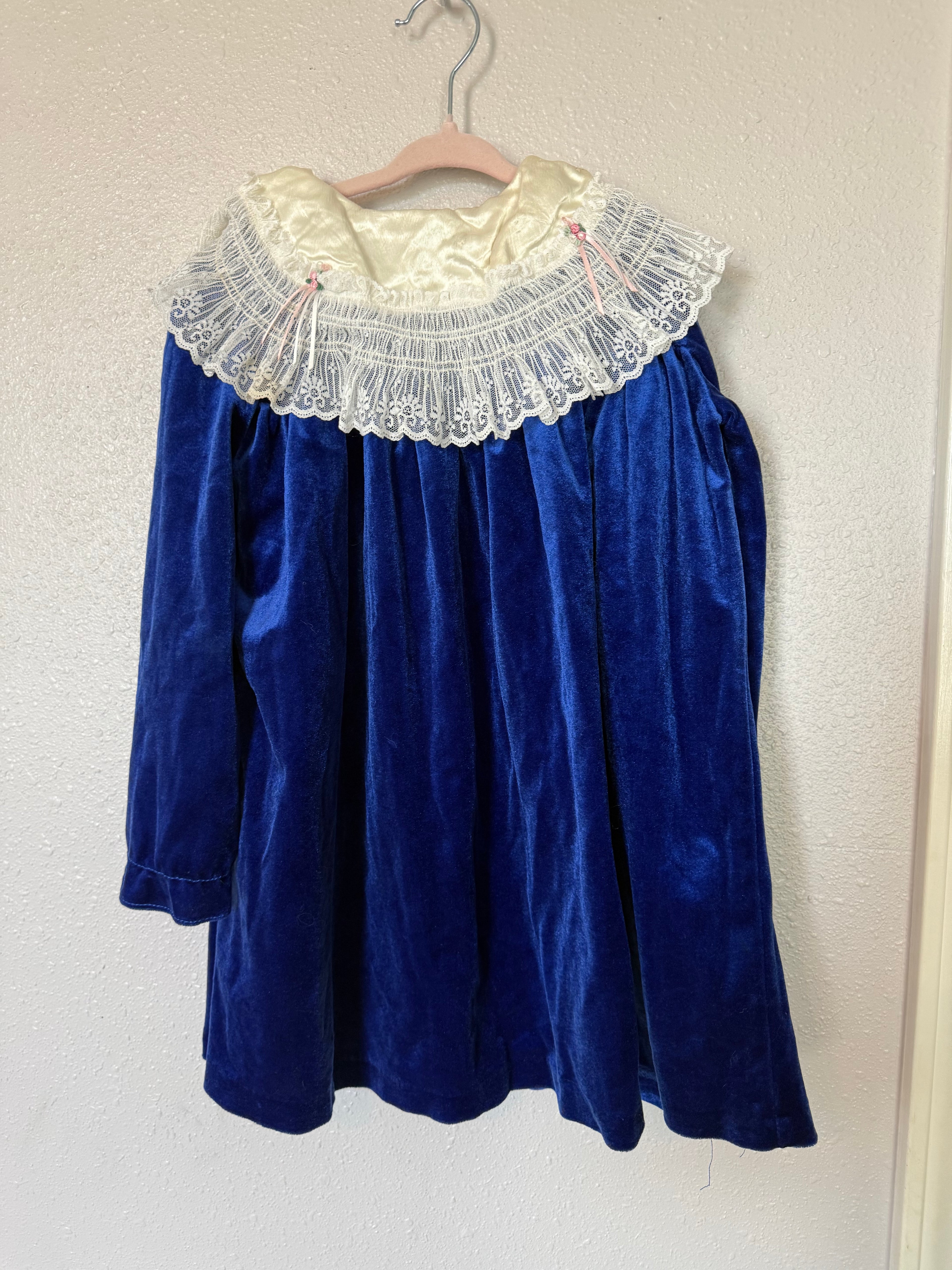 Vintage Blue Velour Dress