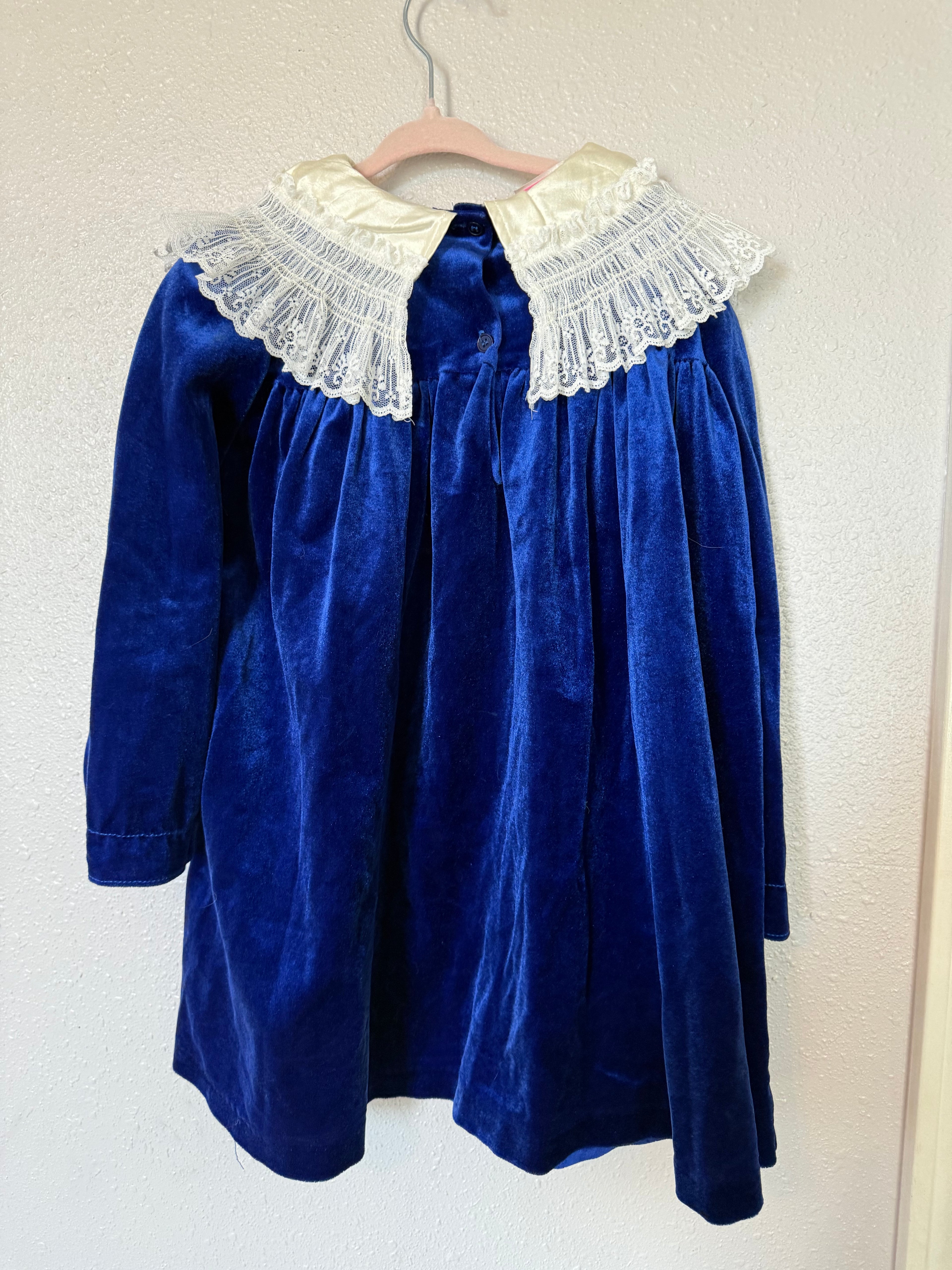 Vintage Blue Velour Dress