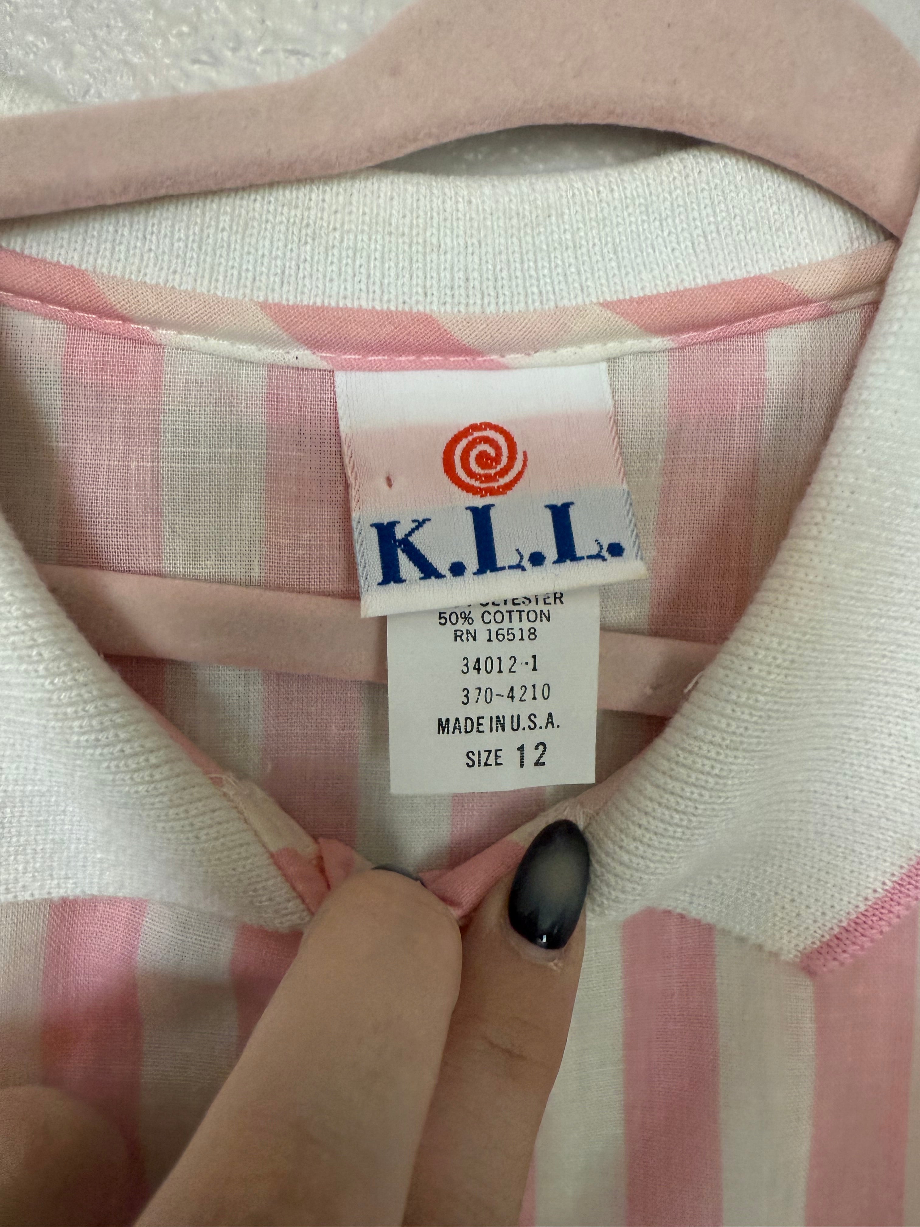 Vintage Pink Striped Dress