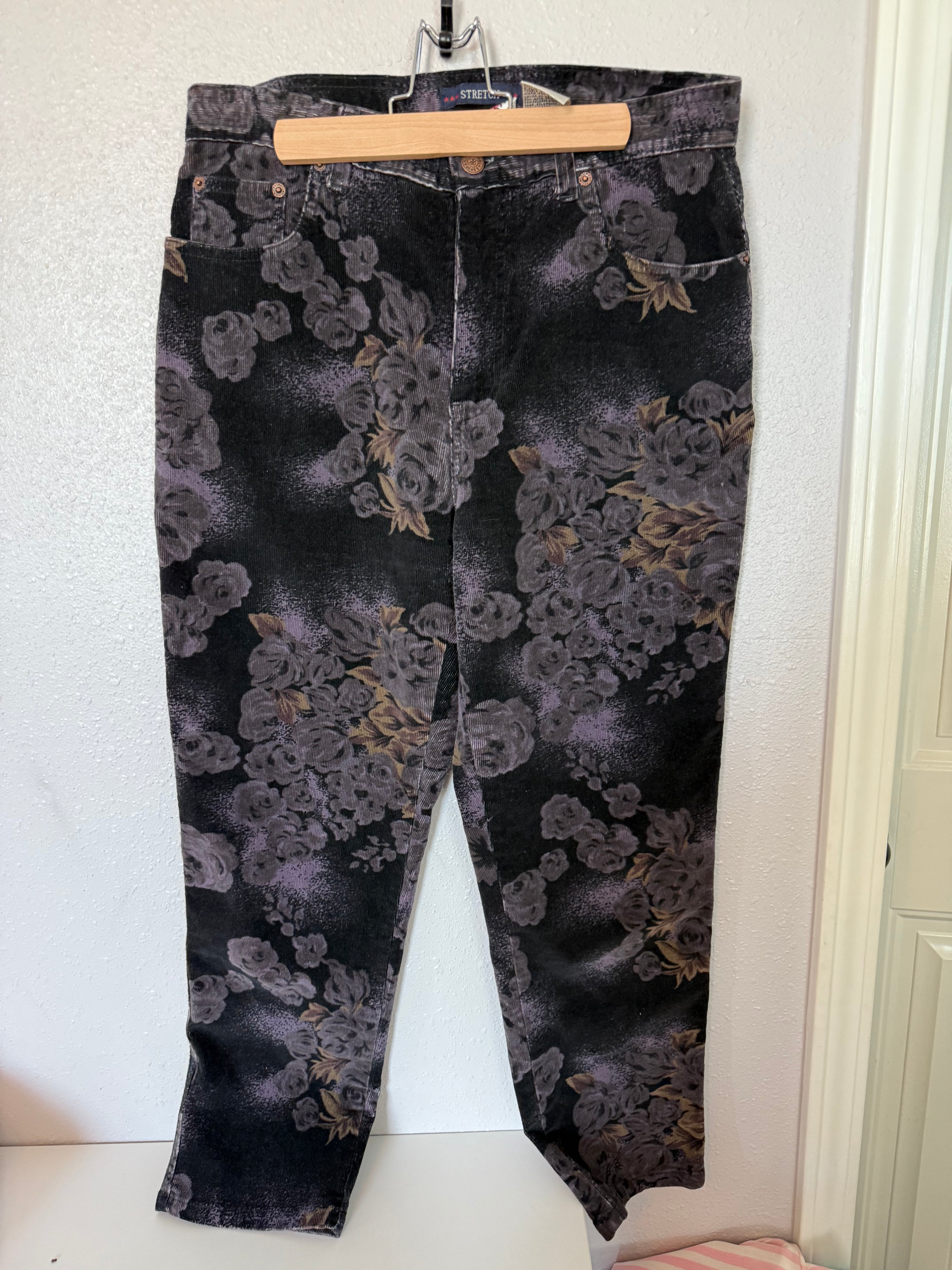 Vintage Corduroy Floral Pants