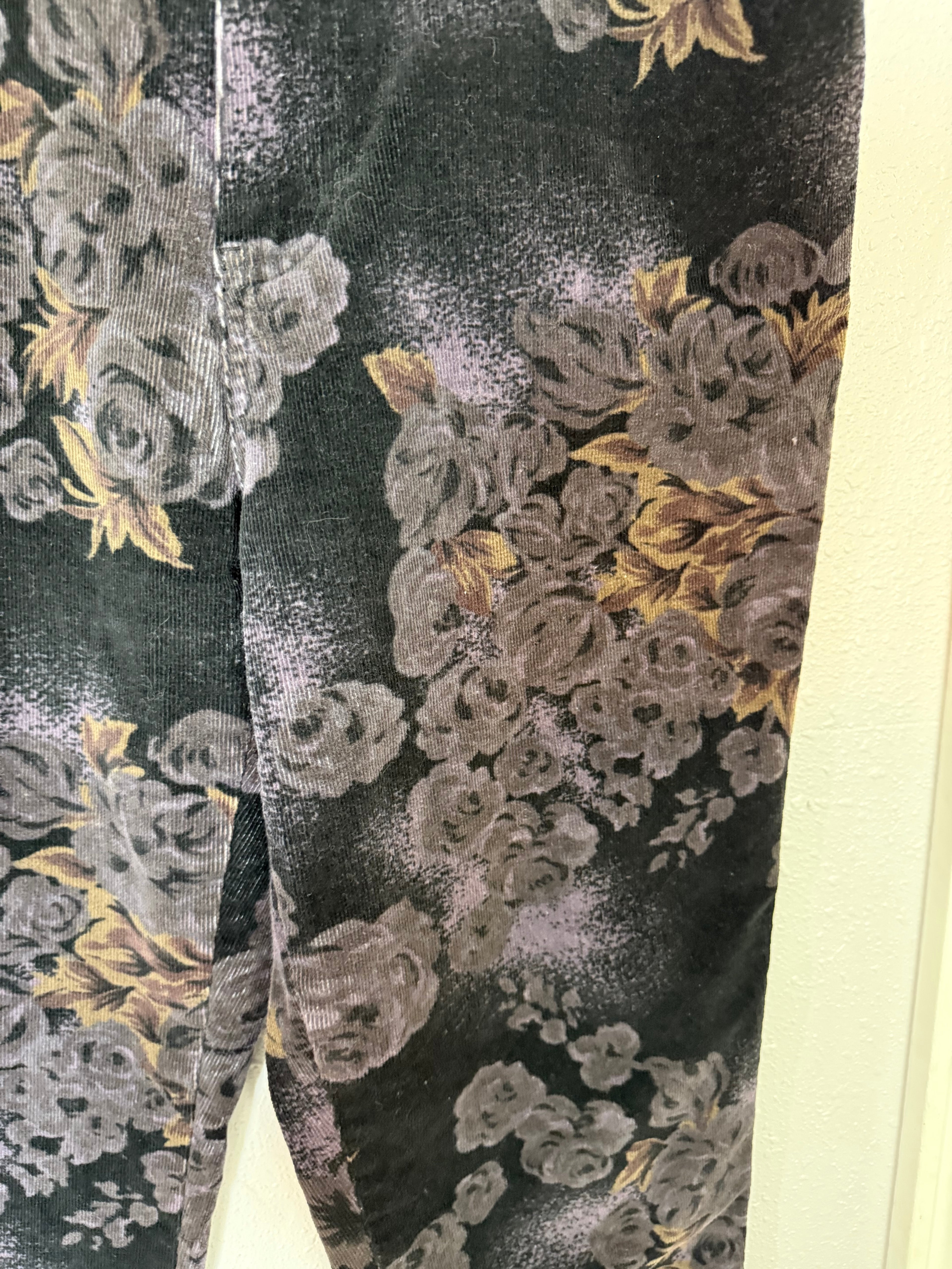 Vintage Corduroy Floral Pants